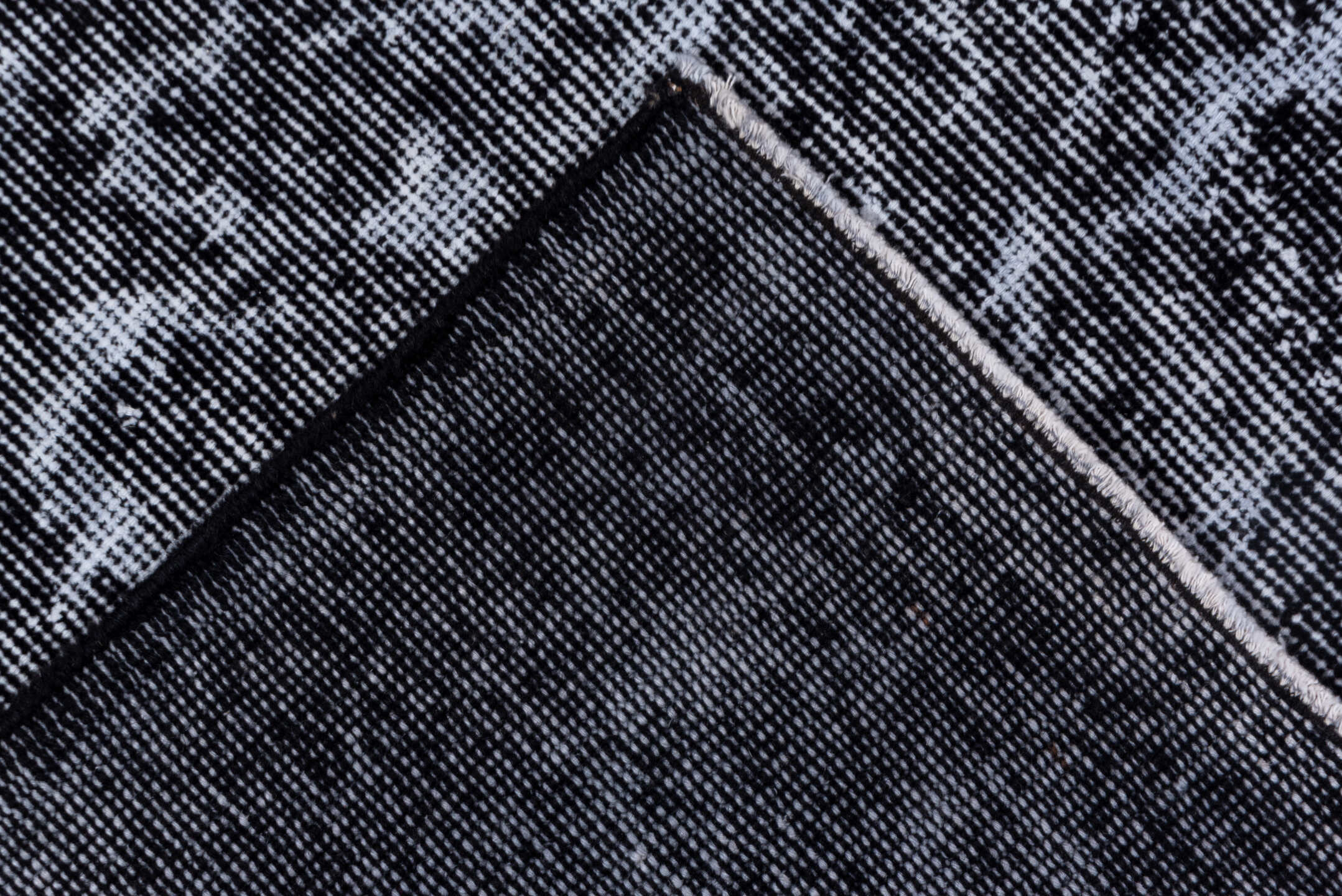 5' x 8' one-of-a-kind handmade vintage Oushak medium size rug. Color palette: black, blue, dim gray, gray, light blue