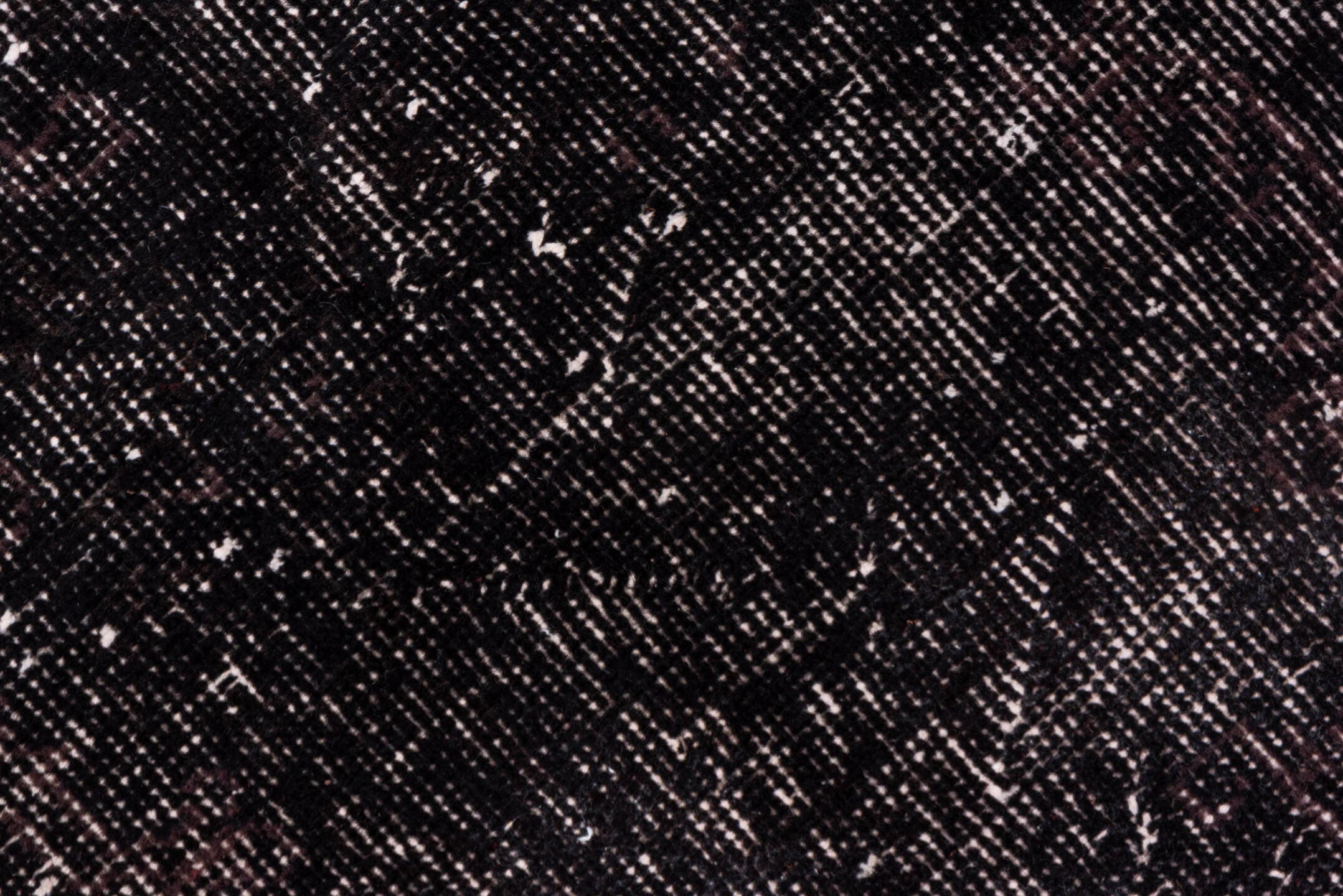 3' x 10' one-of-a-kind handmade vintage Overdyed runner rug. Color palette: charcoal, taupe, gray, ebony, black, beige