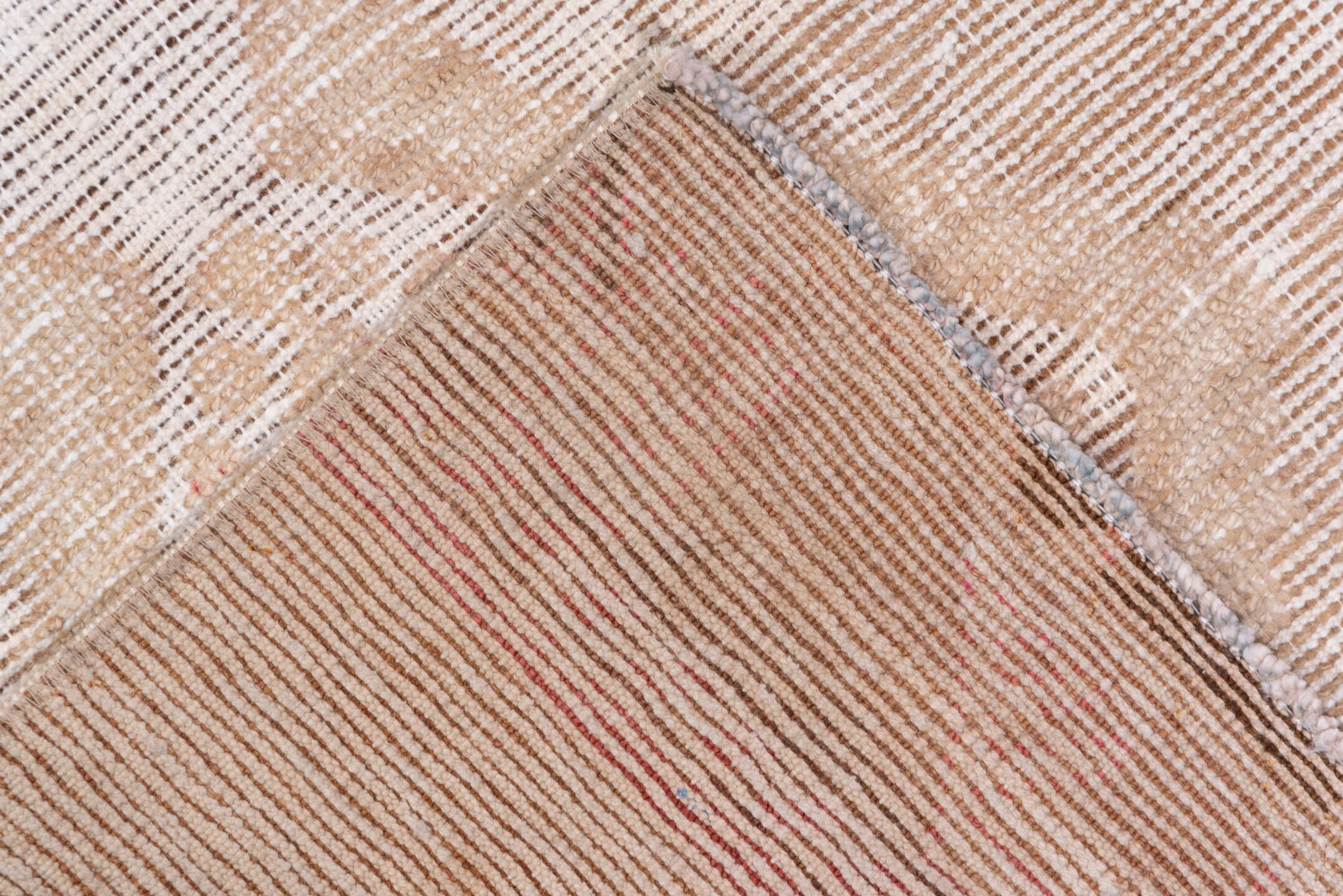 2' x 13' one-of-a-kind handmade vintage Oushak runner rug. Color palette: ivory, blush, sand, taupe, peach, pink, beige