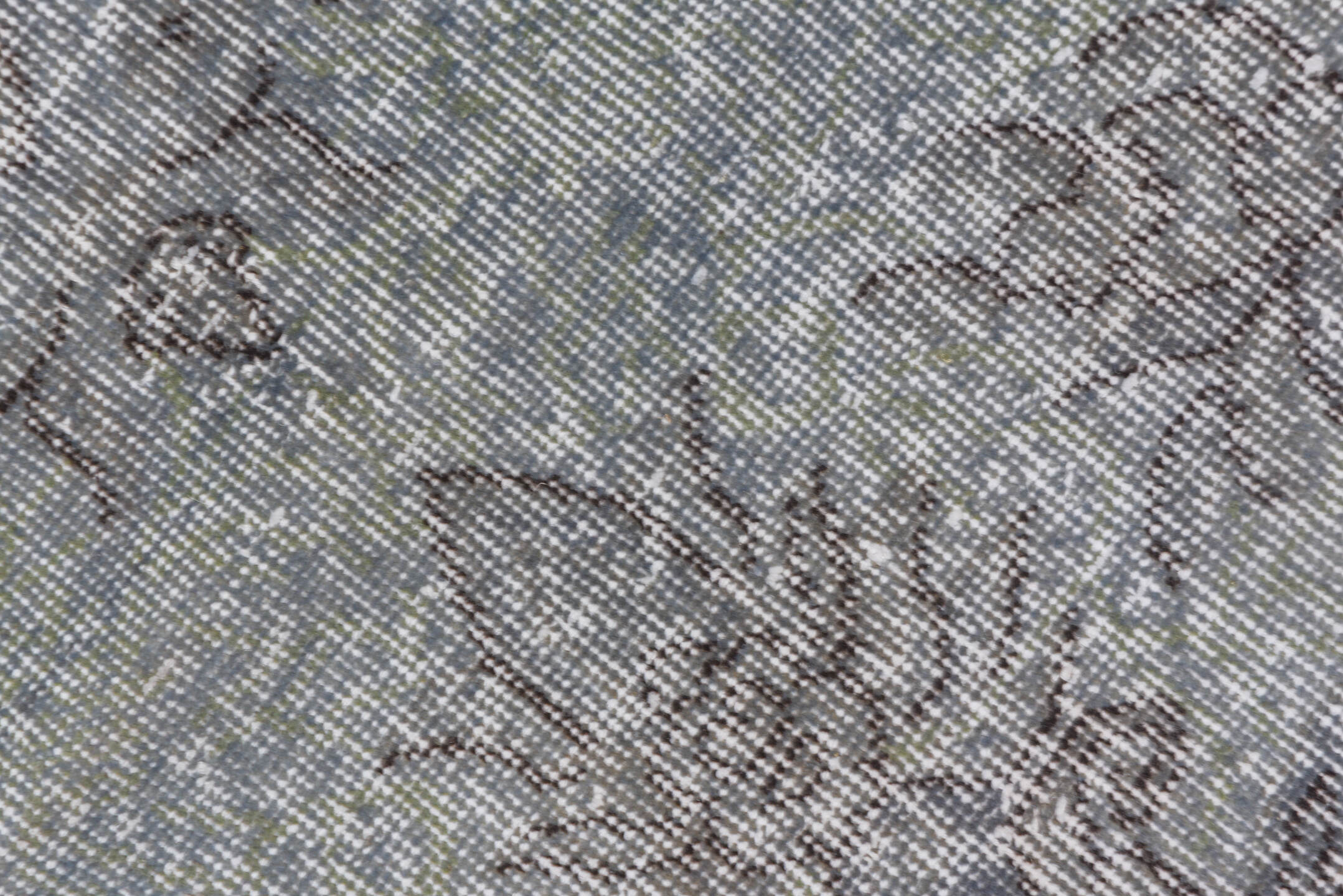 3' x 6' one-of-a-kind handmade vintage Oushak small size rug. Color palette: ivory, gray, taupe, pale_blue, beige