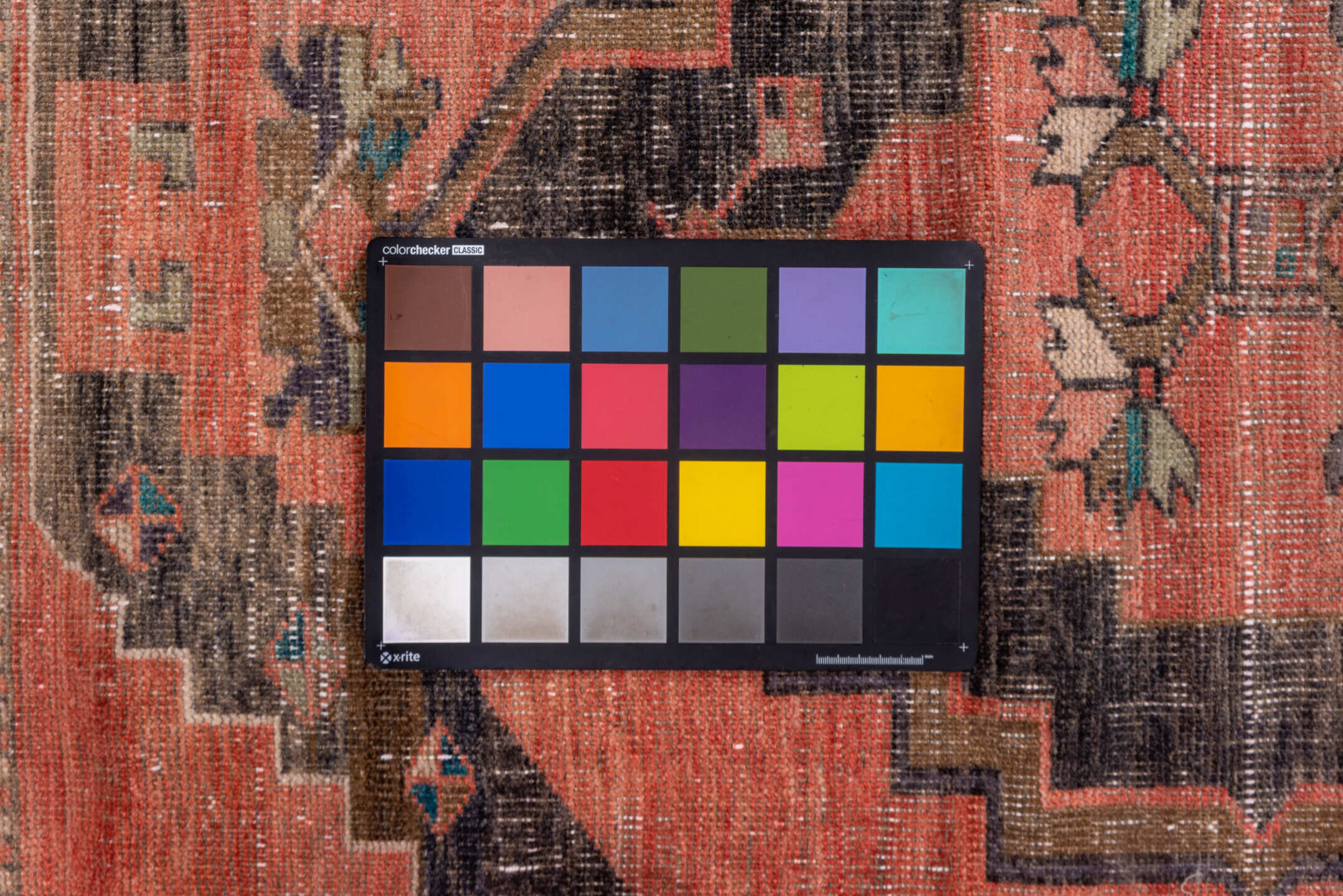 2' x 13' one-of-a-kind handmade vintage Oushak runner rug. Color palette: coral, charcoal, taupe, rose, ivory, brown