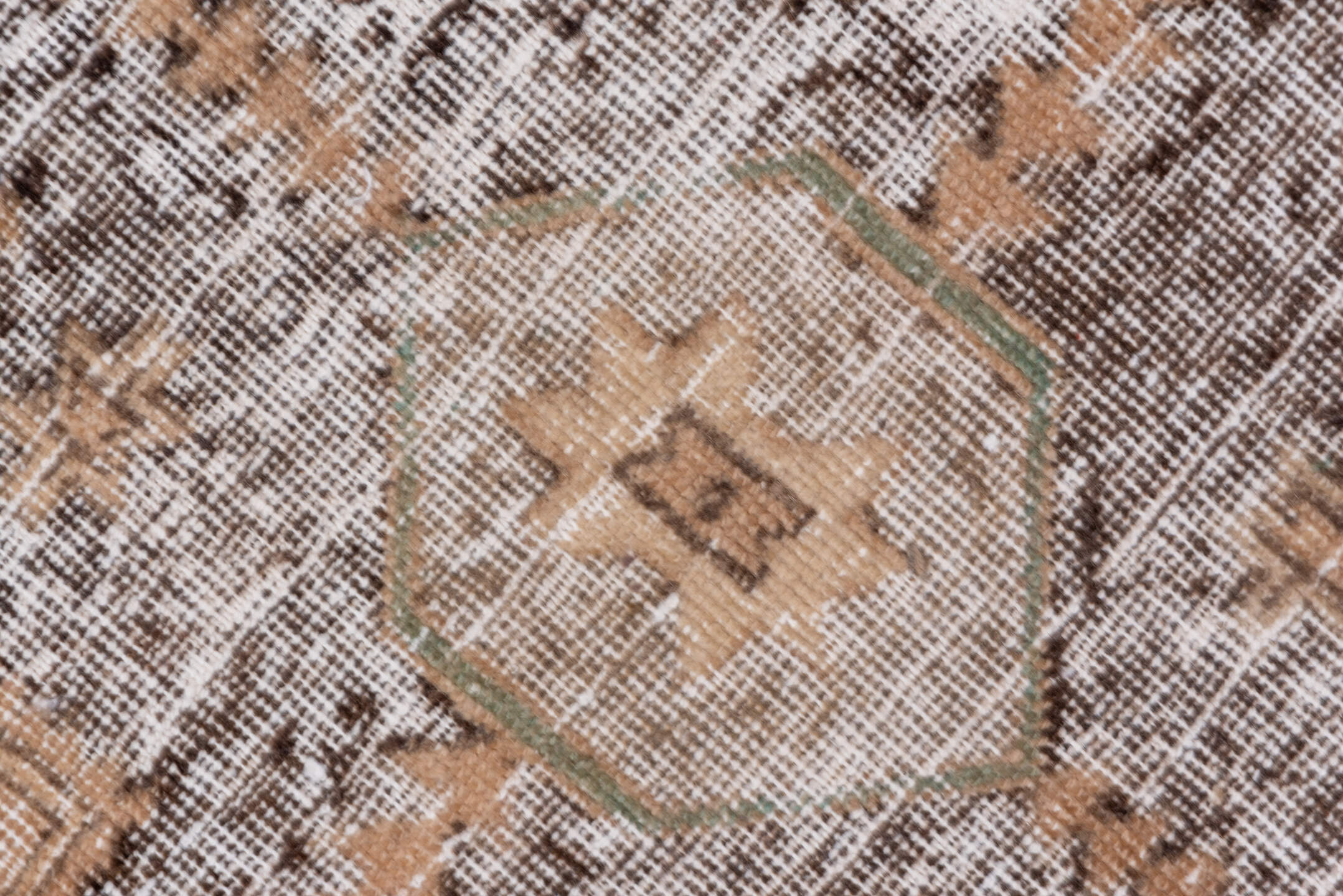 2' x 12' one-of-a-kind handmade vintage Oushak runner rug. Color palette: brown, gainsboro, gray, light gray, off-white