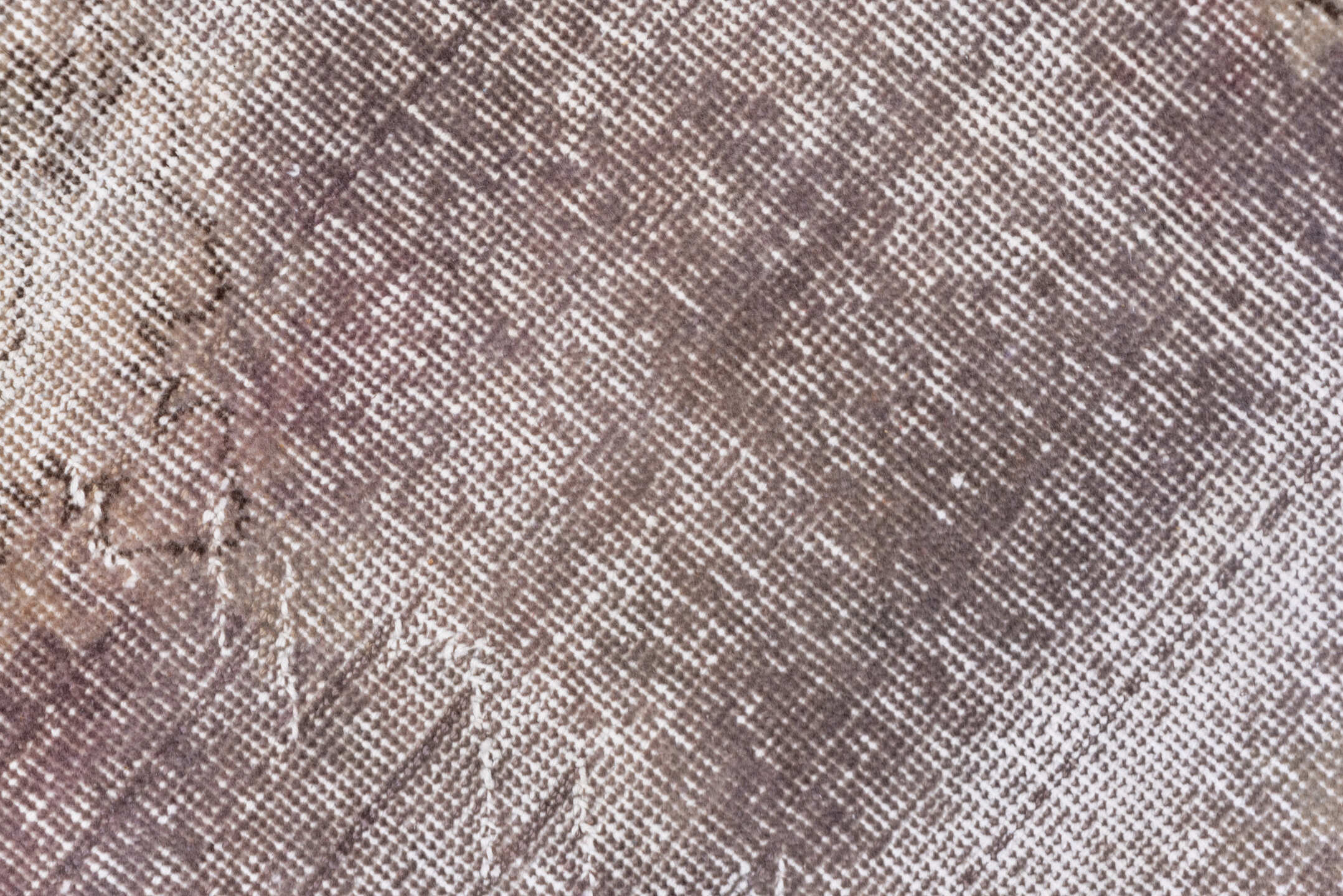 6' x 10' one-of-a-kind handmade vintage Oushak large size rug. Color palette: brown, gainsboro, gray, light gray, off-white