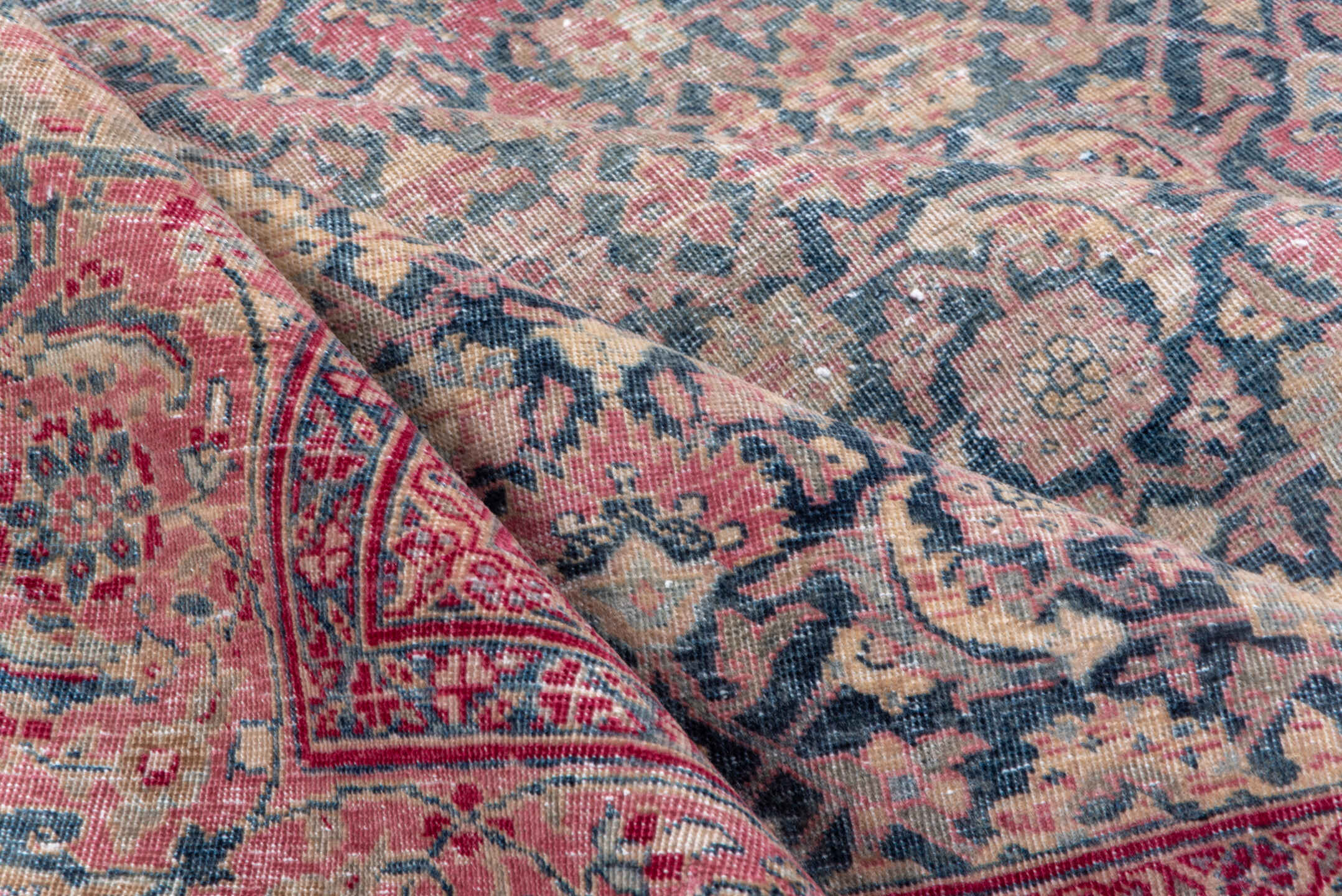 8' x 10' one-of-a-kind handmade vintage Tabriz large size rug. Color palette: blue, brown, fiord, gray, light gray