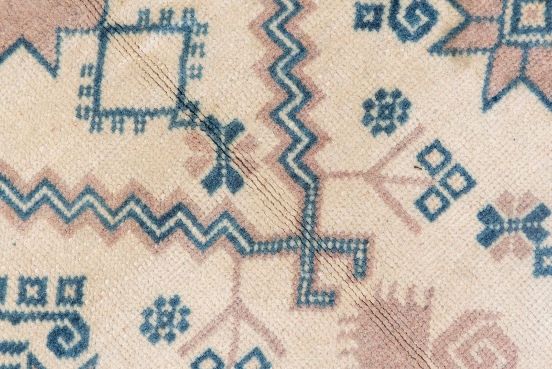 3' x 7' one-of-a-kind handmade vintage Oushak rug. Color palette: arapawa, blue, brown, dark gray, dim gray, gainsboro, gray