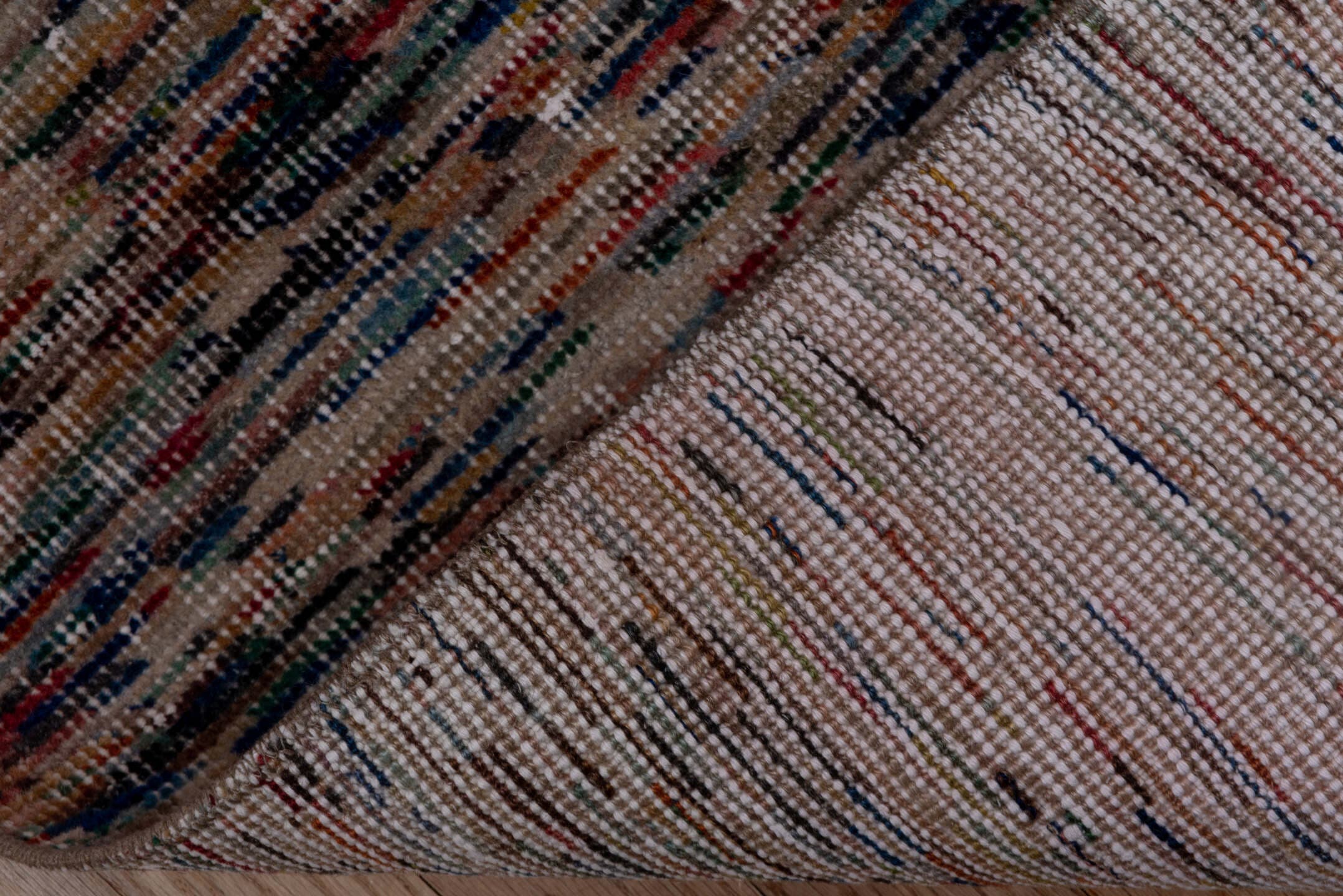 2' x 4' one-of-a-kind handmade vintage Oushak small size rug. Color palette: blush, ivory, muted blue, taupe, rust, sage