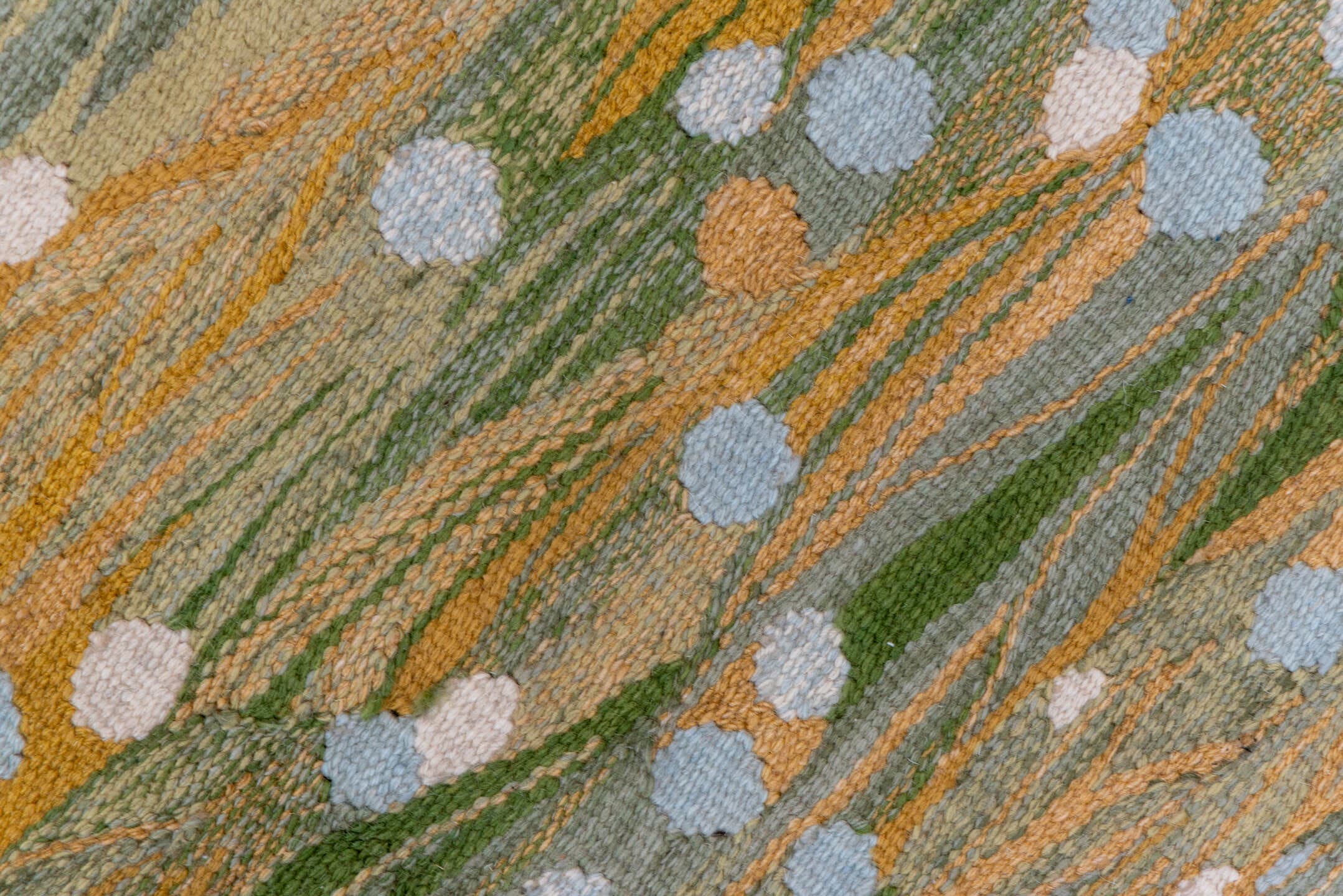 3' x 4' one-of-a-kind handmade vintage Kilim small size rug. Color palette: tan, sage, olive, camel, ivory, pale_blue, gold