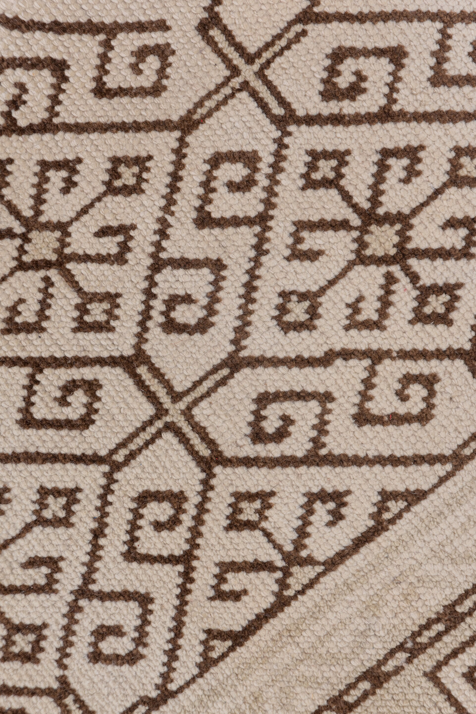 2' x 12' one-of-a-kind handmade vintage Konya runner rug. Color palette: brown, gainsboro, gray, light gray, off-white, pink