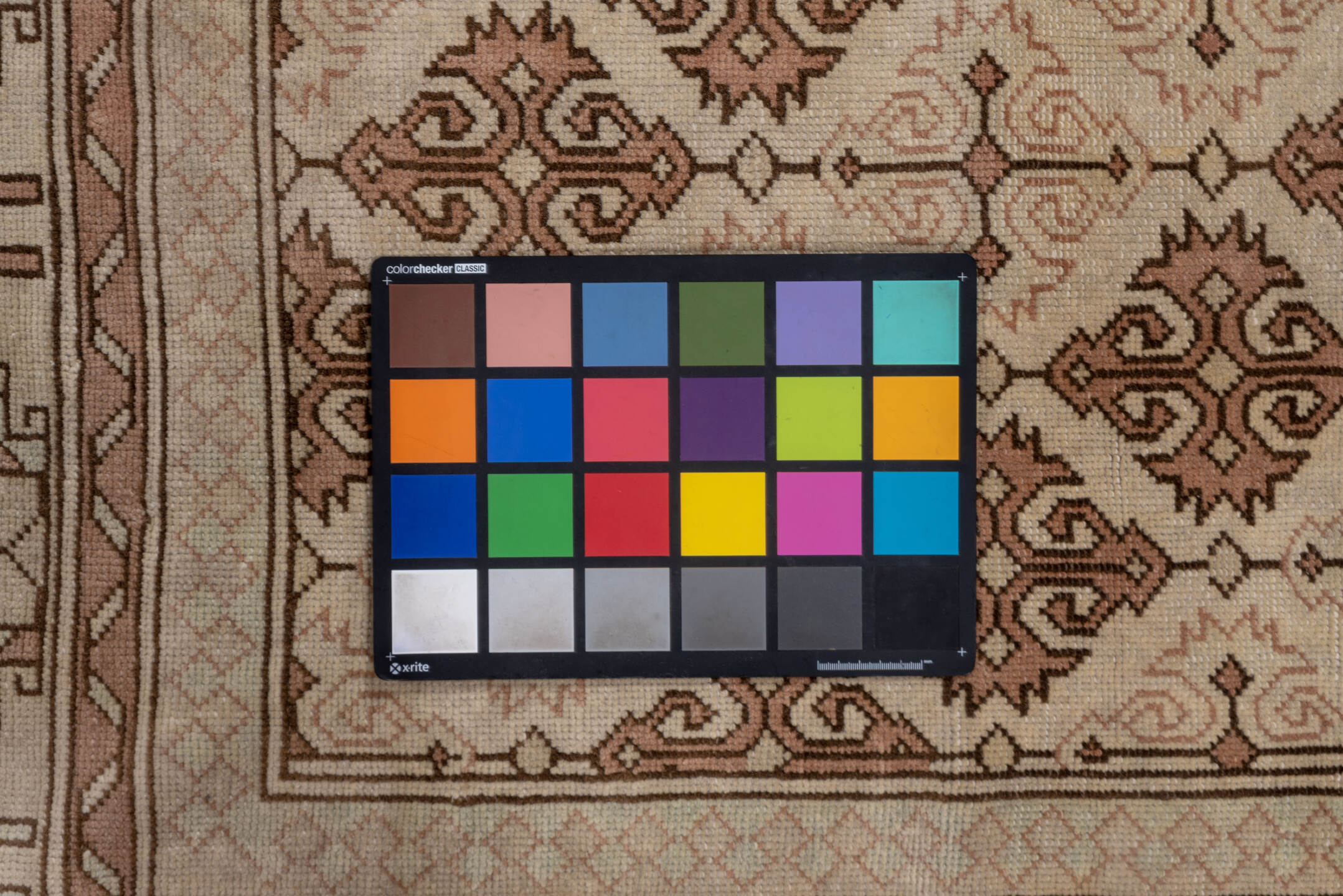 6' x 9' one-of-a-kind handmade vintage Oushak medium size rug. Color palette: brown, gray, off-white, orange, pink