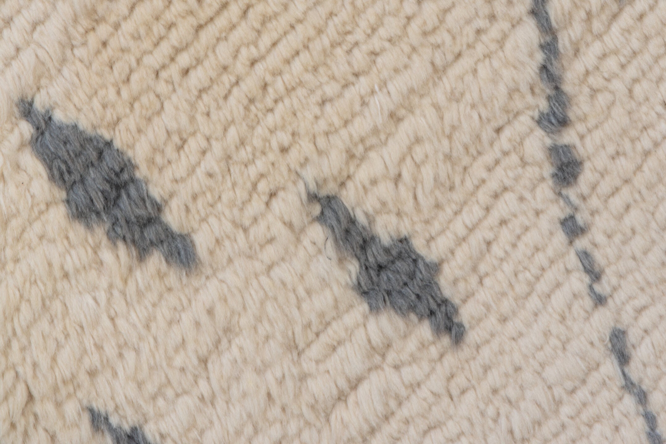 3' x 13' one-of-a-kind handmade vintage Moroccan runner rug. Color palette: ivory, charcoal, cream, taupe, gray, black
