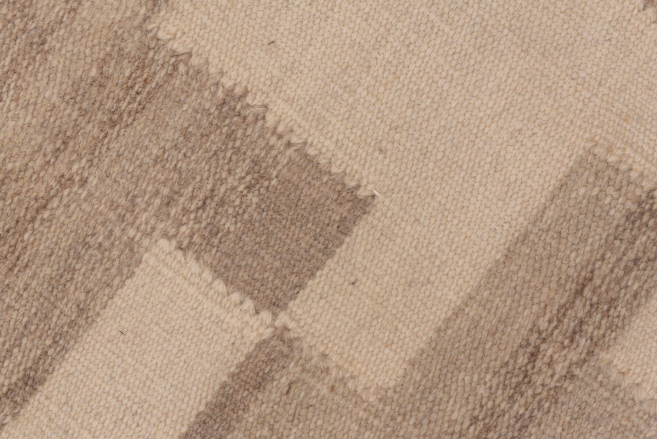 6' x 10' one-of-a-kind handmade vintage Kilim large size rug. Color palette: ivory, taupe, beige, cream, gray