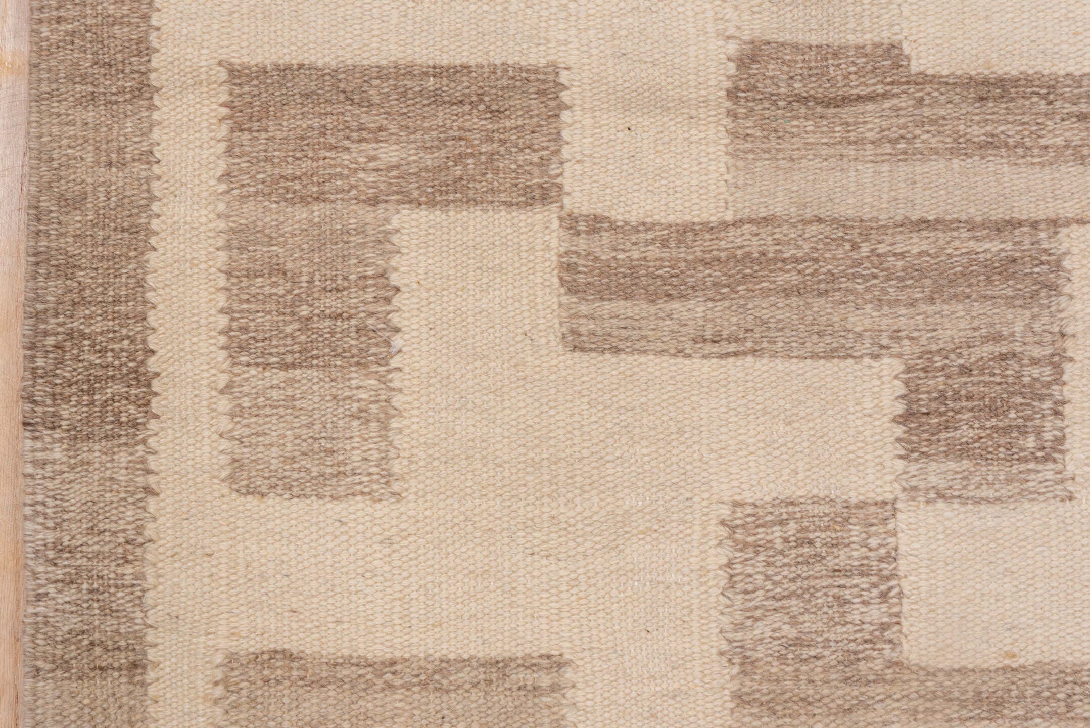 6' x 10' one-of-a-kind handmade vintage Kilim large size rug. Color palette: ivory, taupe, beige, cream, gray