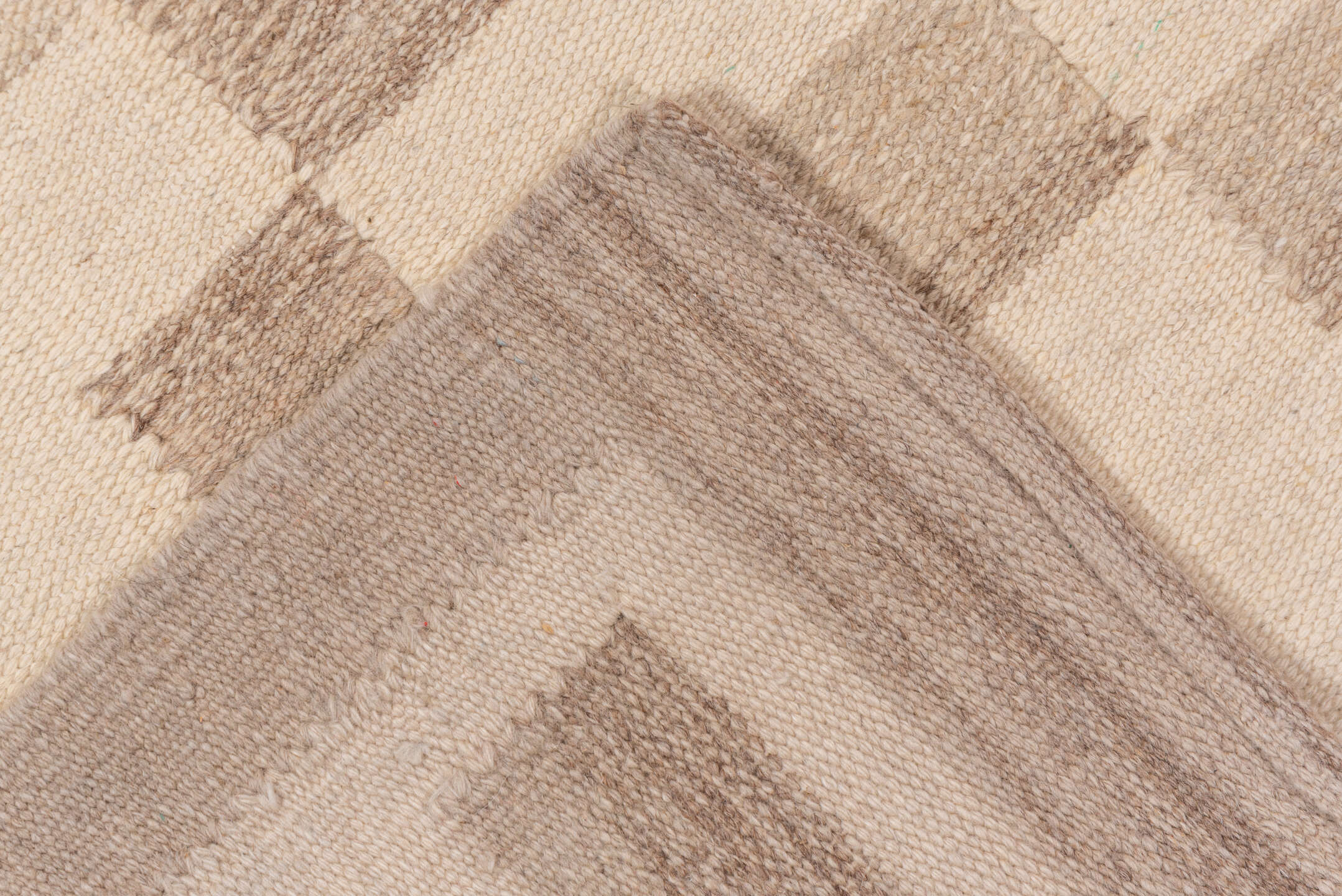 6' x 10' one-of-a-kind handmade vintage Kilim large size rug. Color palette: ivory, taupe, beige, cream, gray