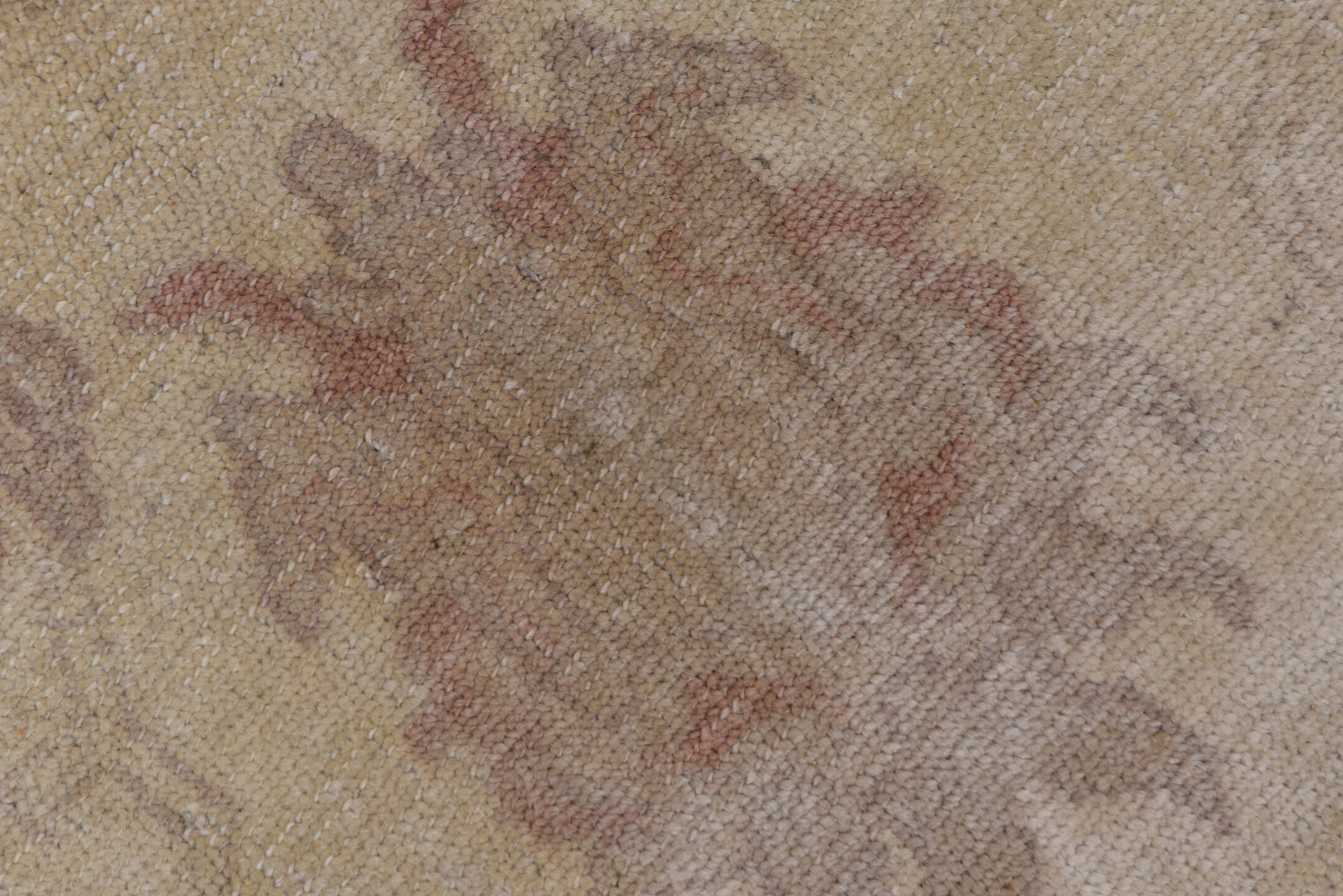 18' x 24' one-of-a-kind handmade vintage Oushak oversize rug. Color palette: ivory, taupe, blush, dusty rose, pale blue