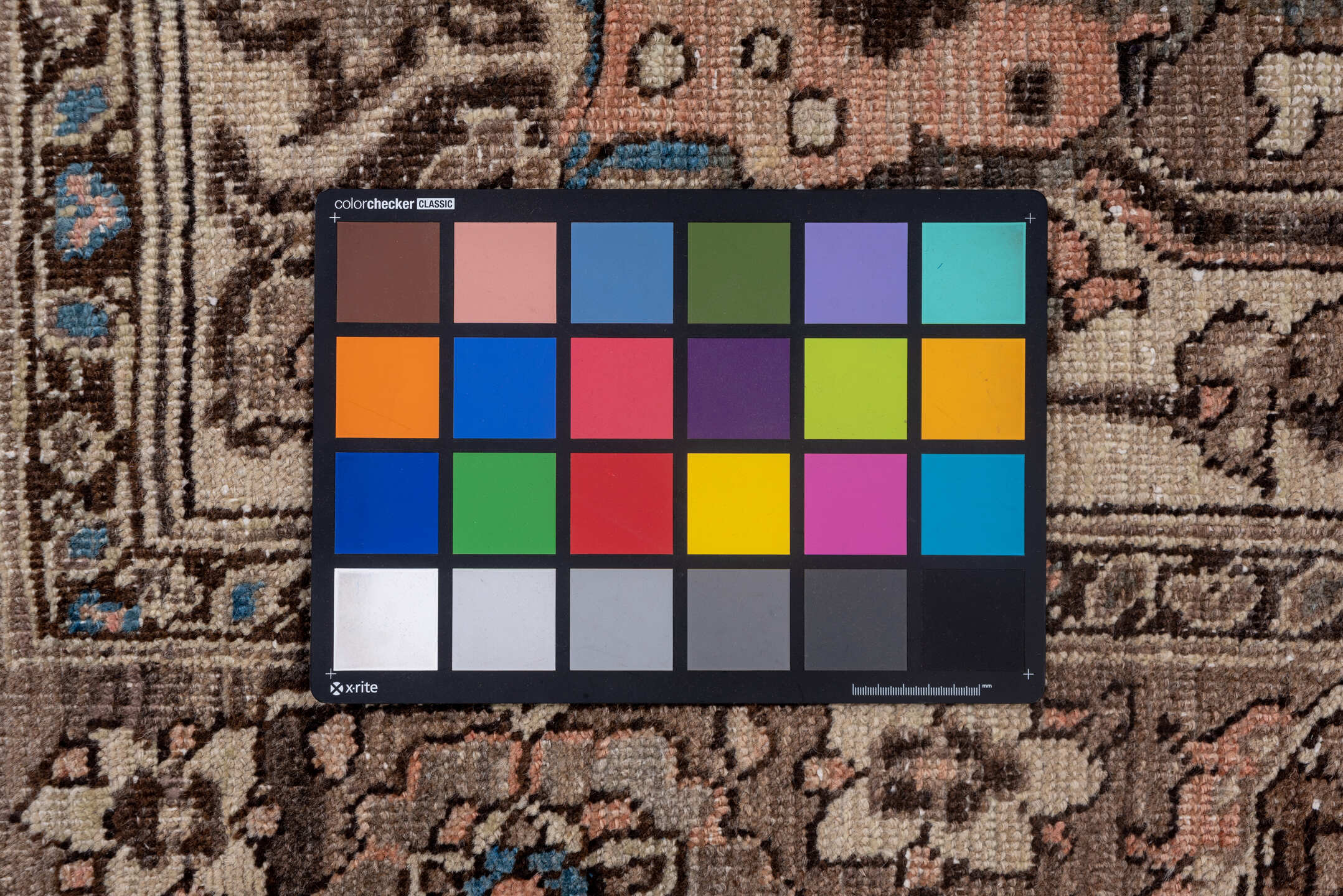 9' x 12' one-of-a-kind handmade vintage Heriz large size rug. Color palette: blue, brown, gray, light gray, off-white, pink