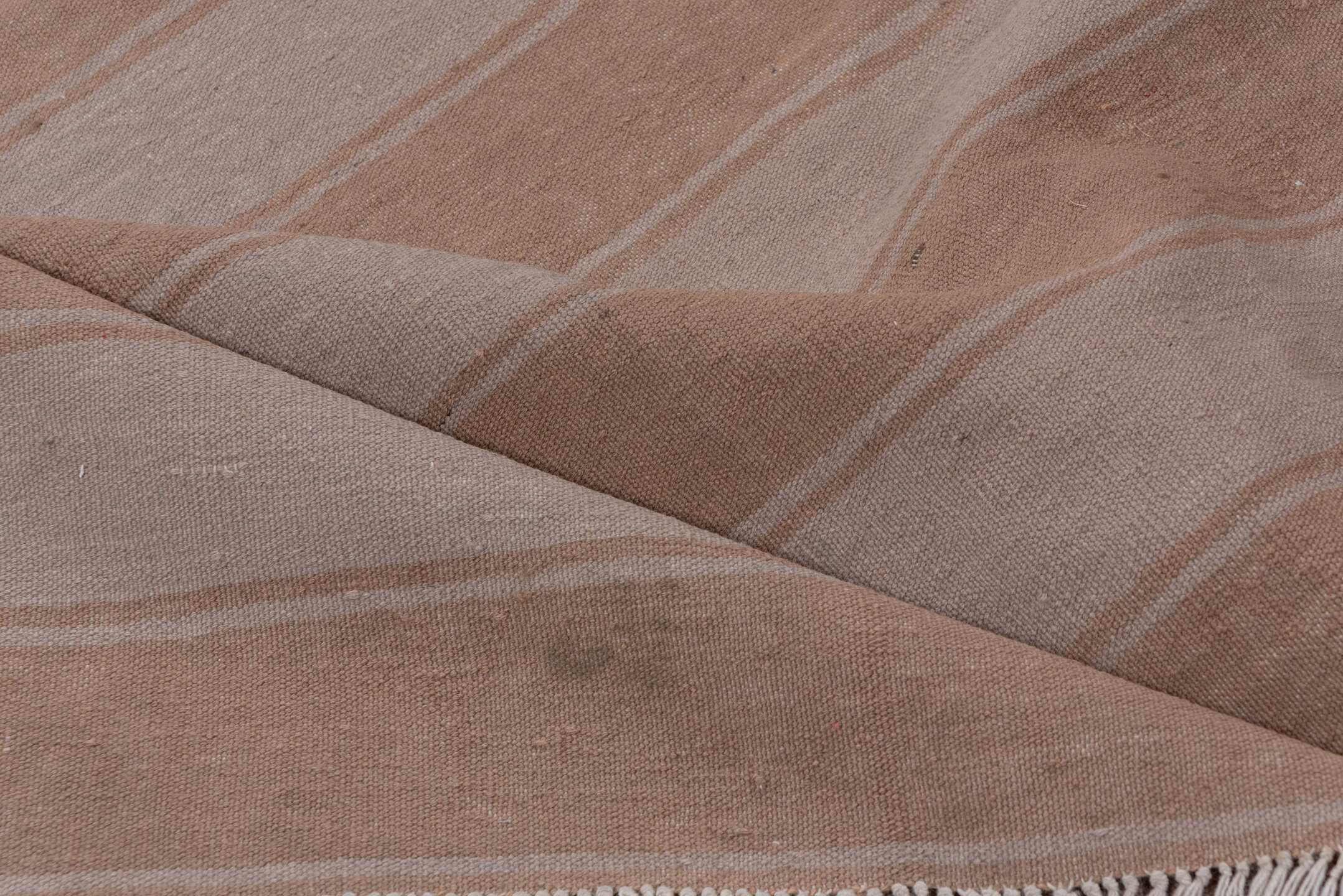9' x 12' one-of-a-kind handmade vintage Kilim large size rug. Color palette: taupe, blush, ivory, beige, gray, pink