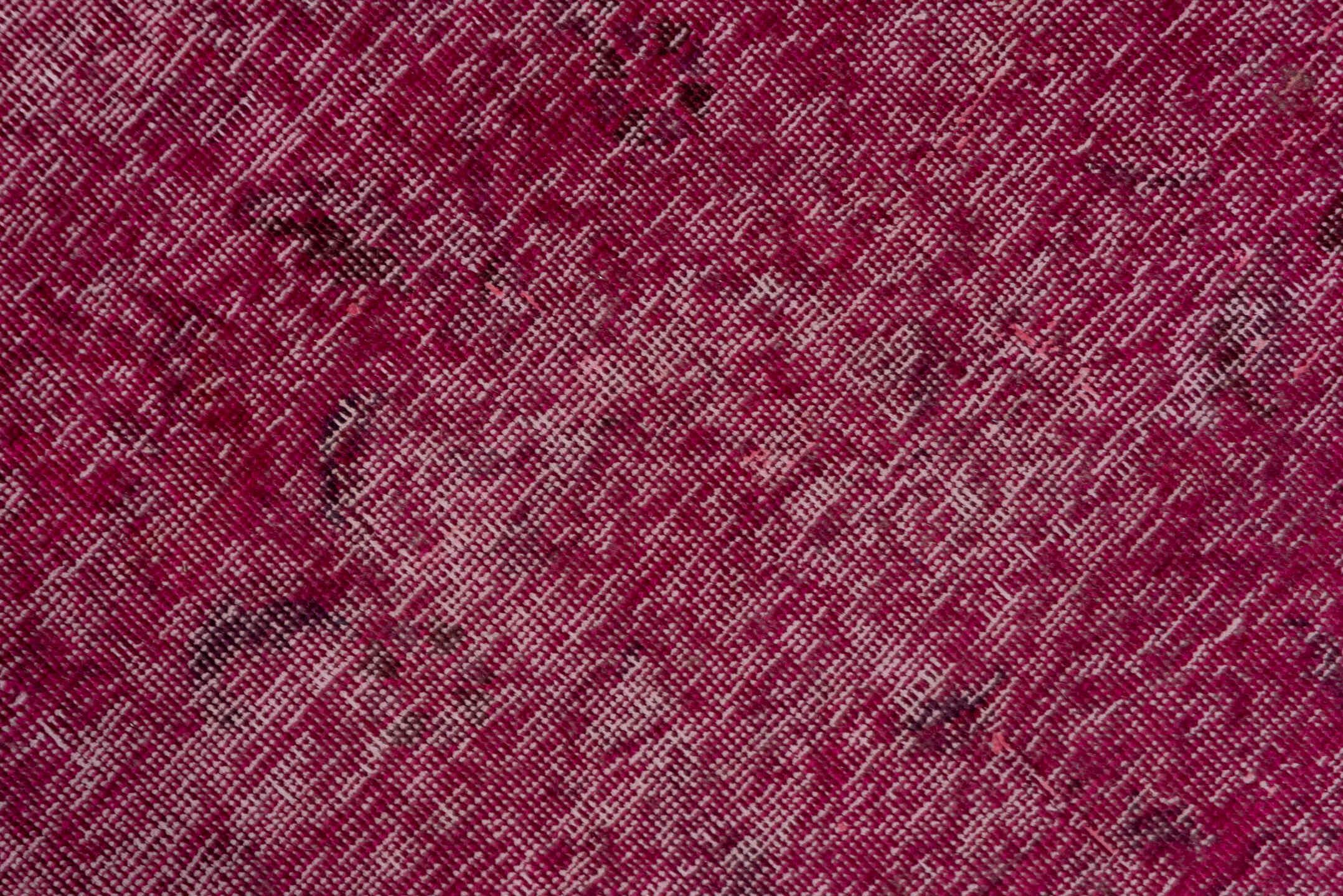 9' x 10' one-of-a-kind handmade vintage Overdyed large size rug. Color palette: brown, off-white, pink, red, snow, white