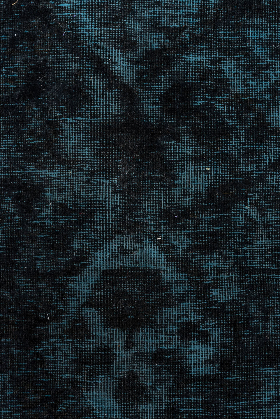 9' x 12' one-of-a-kind handmade antique Overdyed large size rug. Color palette: teal, charcoal, ink blue, slate, gray, black