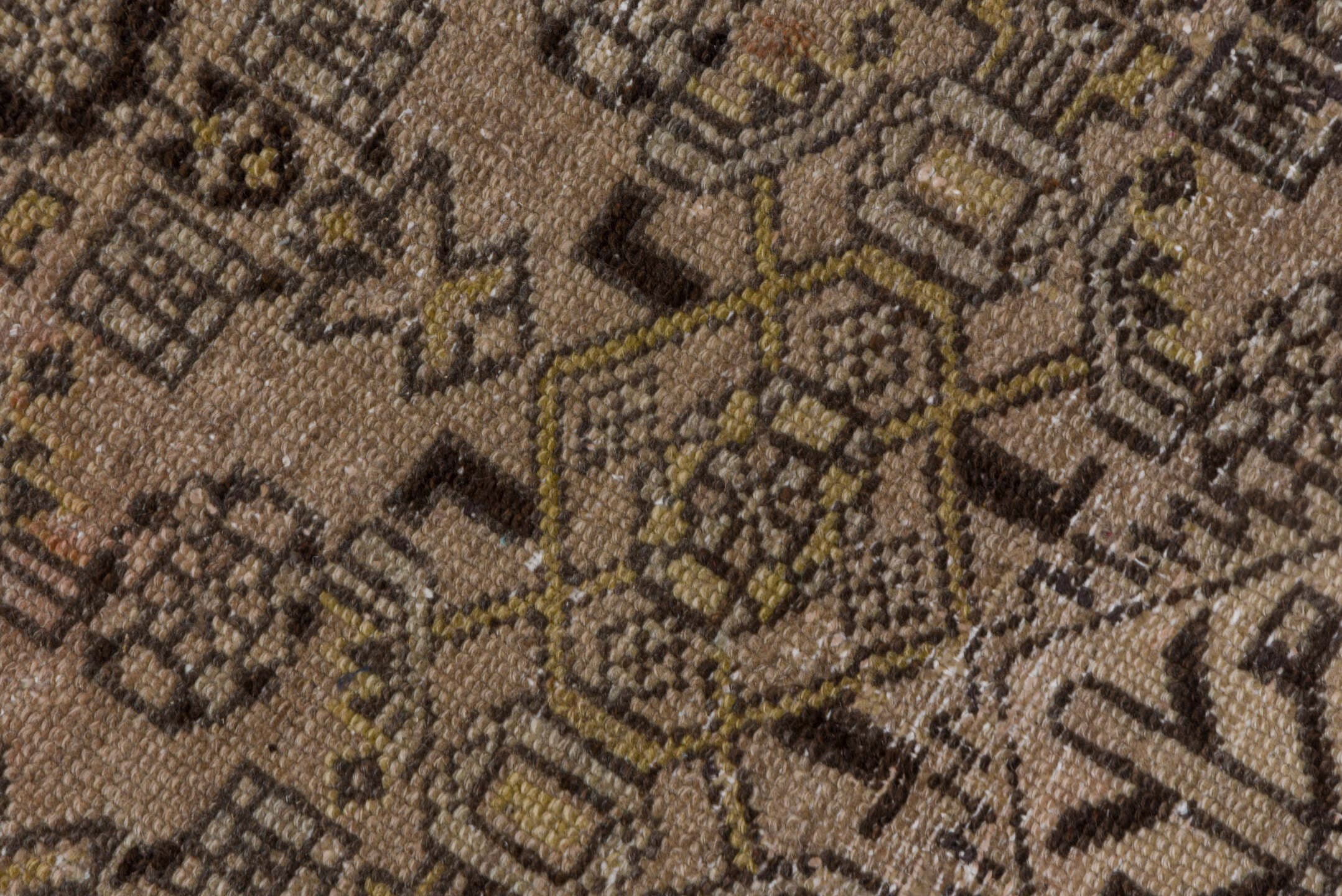 2' x 19' one-of-a-kind handmade antique Malayer runner rug. Color palette: taupe, brown, charcoal, ivory, camel, beige, gray