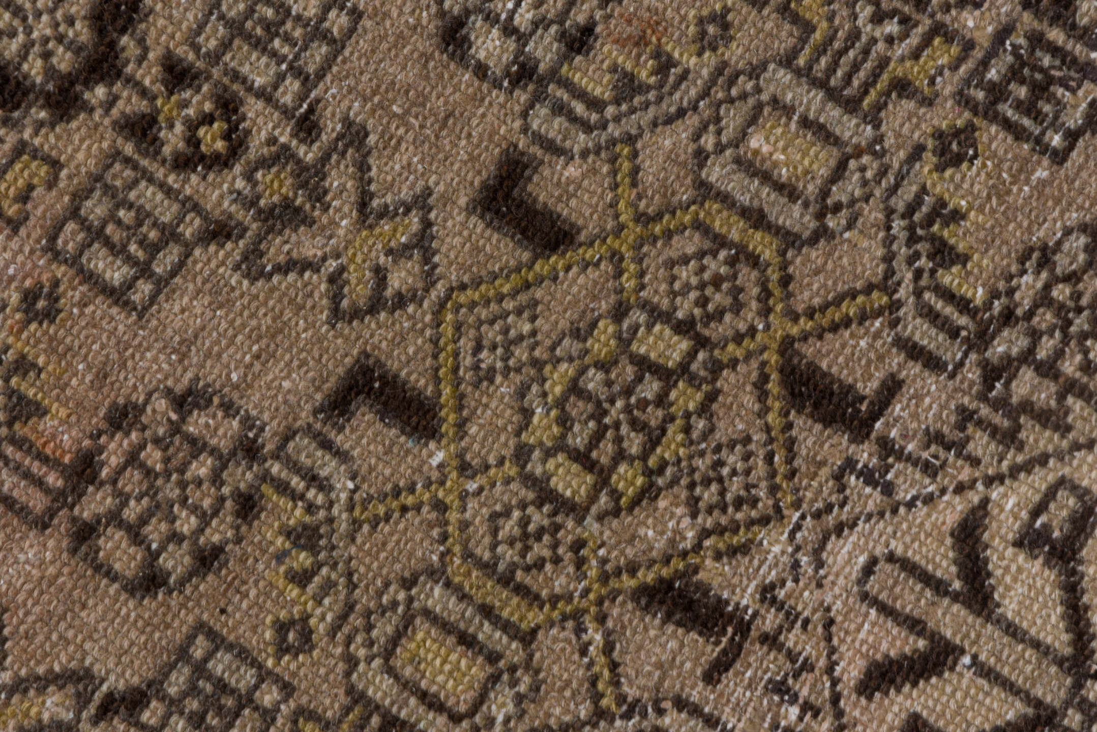 2' x 19' one-of-a-kind handmade vintage Malayer runner rug. Color palette: brown, gray, off-white, pink, snow, white