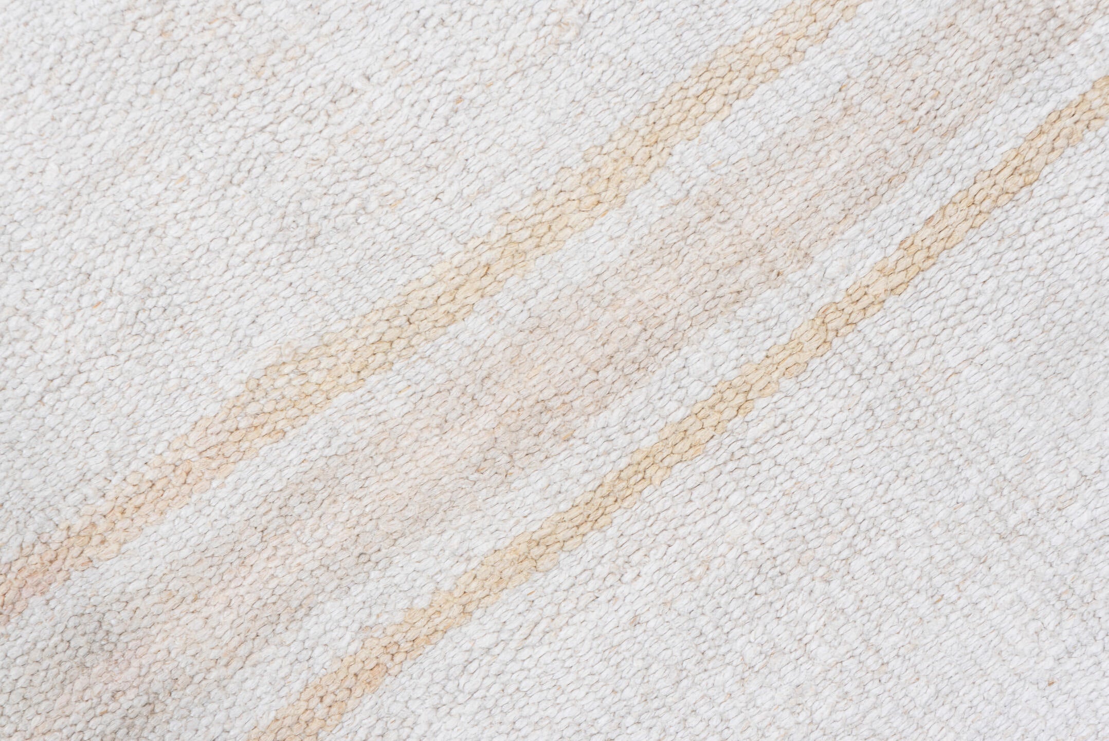5' x 11' one-of-a-kind handmade vintage Hemp Kilim rug. Color palette: ivory, cream, beige, sand
