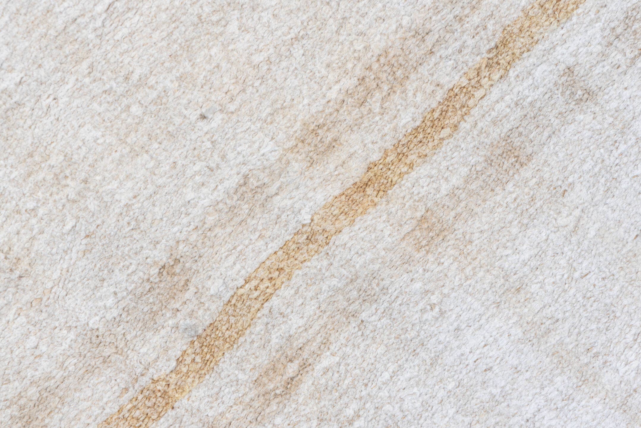 5' x 12' one-of-a-kind handmade vintage Hemp Kilim rug. Color palette: ivory, camel, cream, taupe, beige, gray