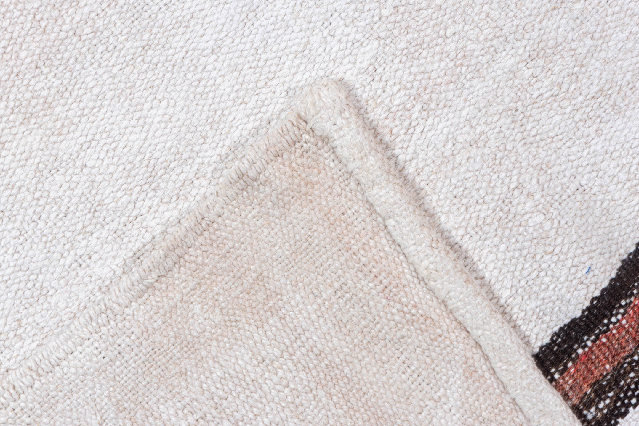 5' x 10' one-of-a-kind handmade vintage Hemp Kilim medium size rug. Color palette: brown, gainsboro, gray, lavender blush