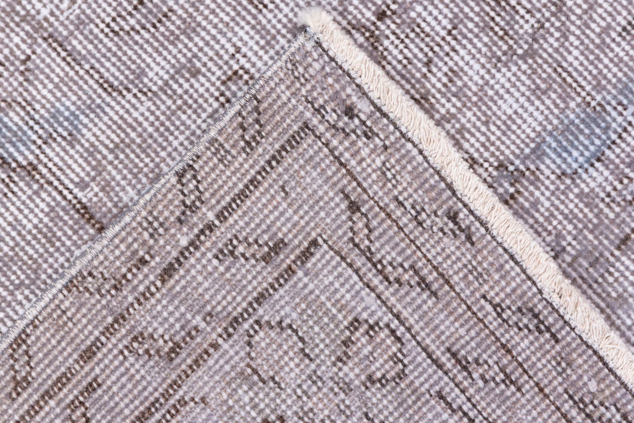 6' x 10' one-of-a-kind handmade antique Overdyed large size rug. Color palette: taupe, ivory, pale blue, beige, gray