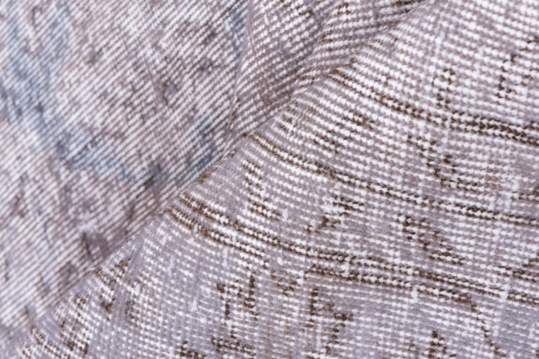 6' x 10' one-of-a-kind handmade vintage Overdyed large size rug. Color palette: dark gray, gainsboro, gray, light gray