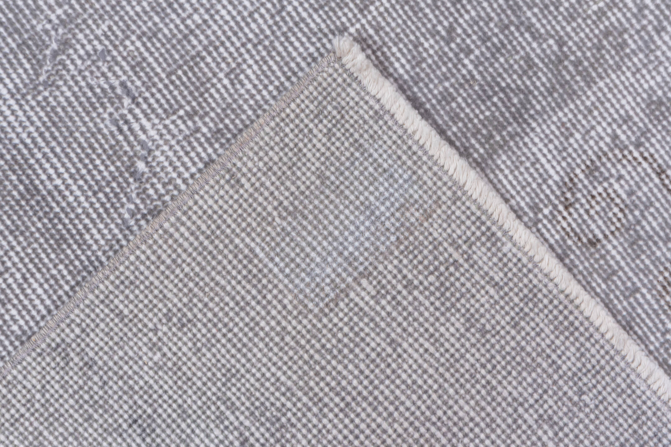 6' x 10' one-of-a-kind handmade vintage Overdyed large size rug. Color palette: dark gray, gainsboro, gray, light blue