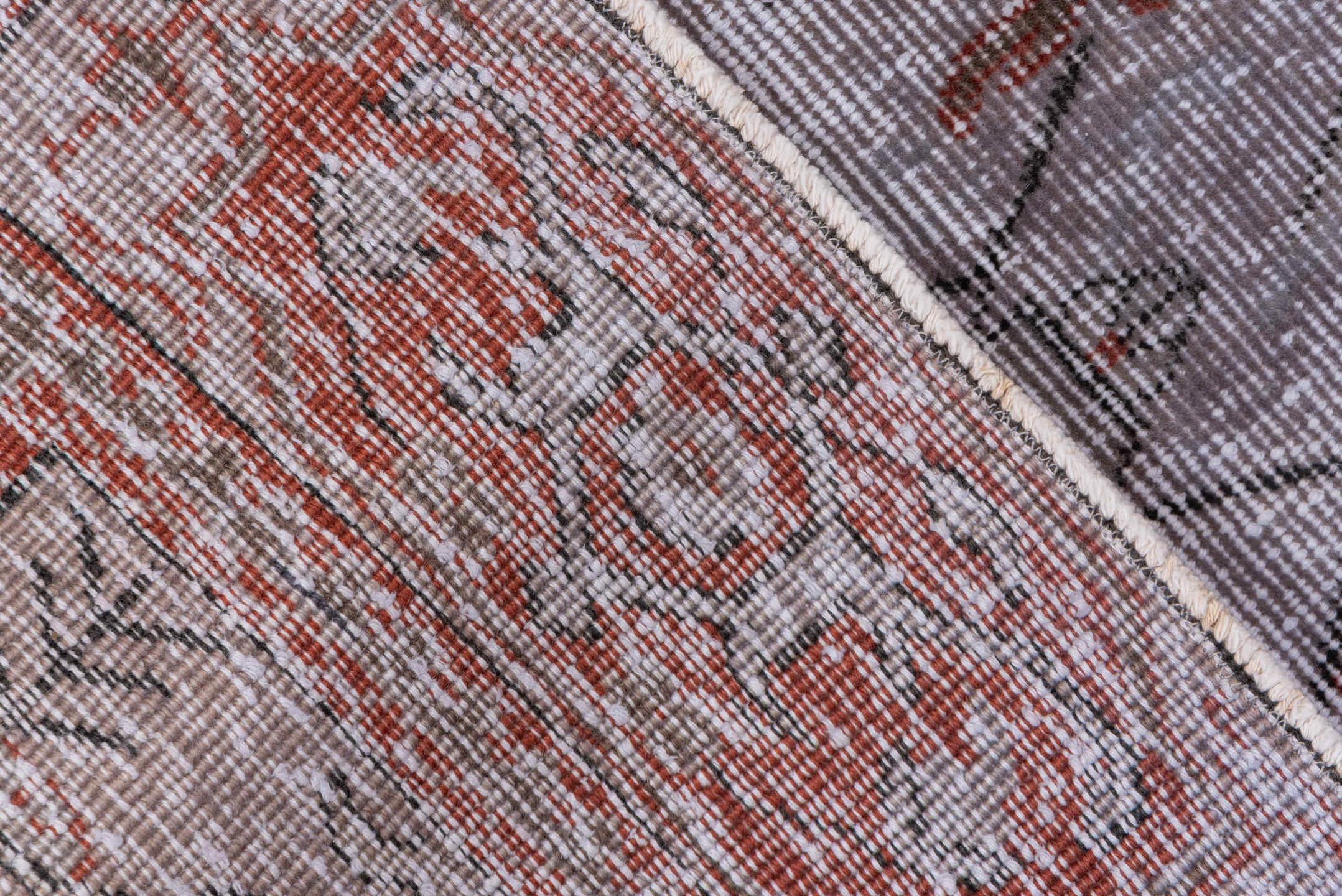 5' x 8' one-of-a-kind handmade vintage Sparta medium size rug. Color palette: brown, dim gray, gray, light gray, off-white