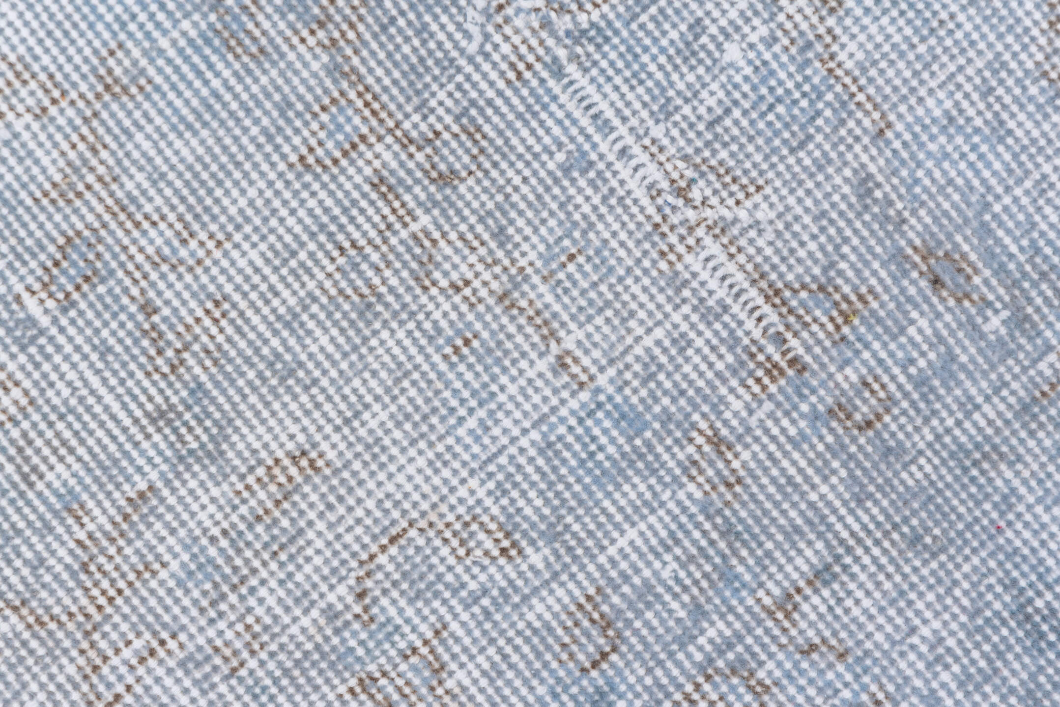 5' x 9' one-of-a-kind handmade antique Overdyed medium size rug. Color palette: pale blue, ivory, taupe, beige, light gray