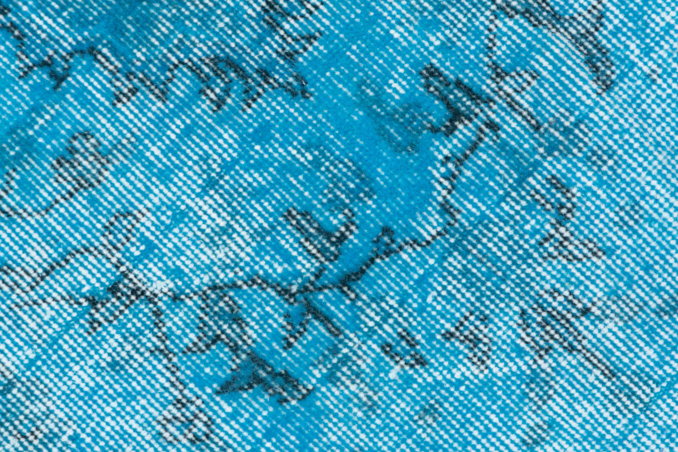 5' x 9' one-of-a-kind handmade vintage Overdyed medium size rug. Color palette: arapawa, blue, gray, light blue, light gray