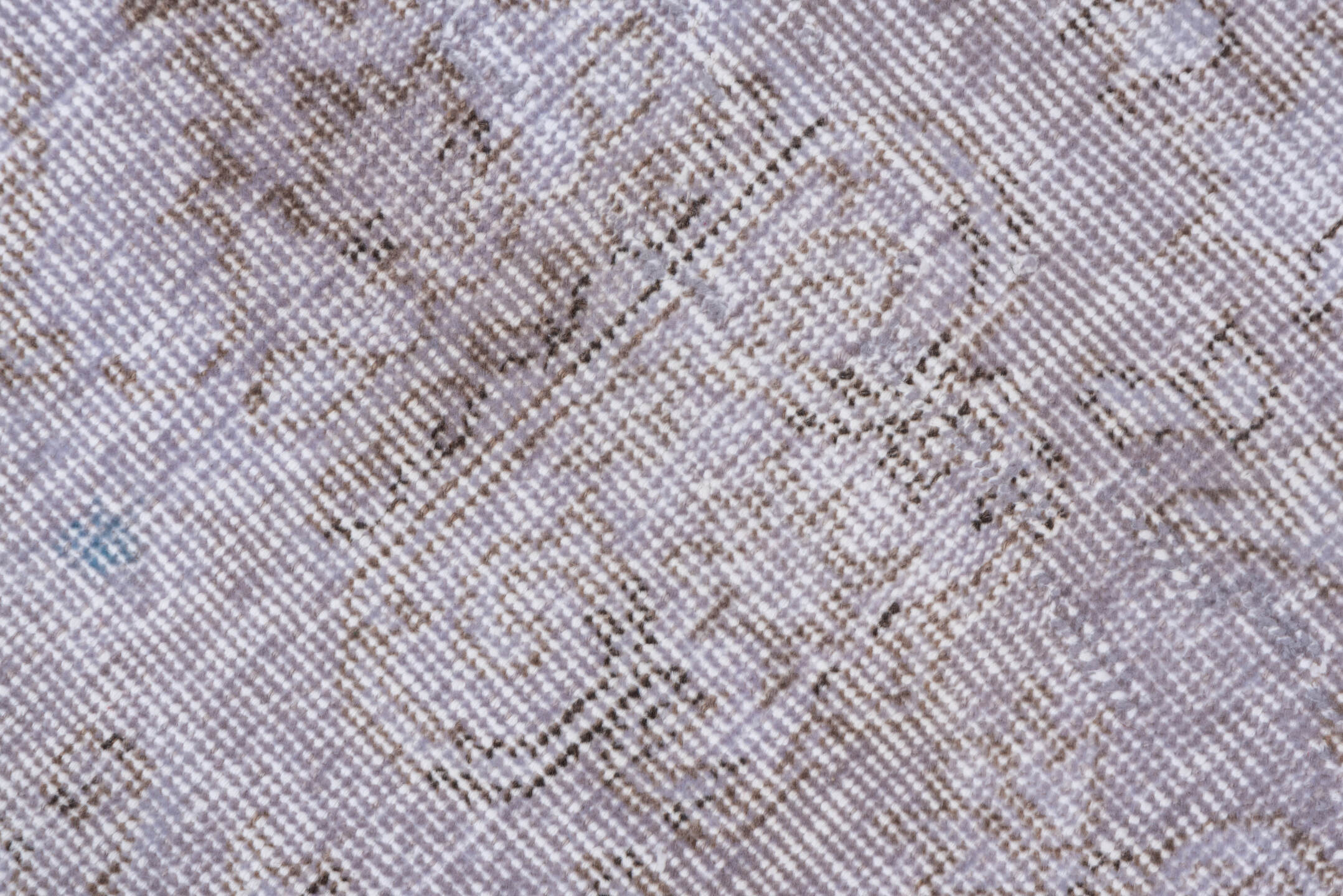 6' x 9' one-of-a-kind handmade vintage Overdyed medium size rug. Color palette: gainsboro, gray, light gray, off-white, pink