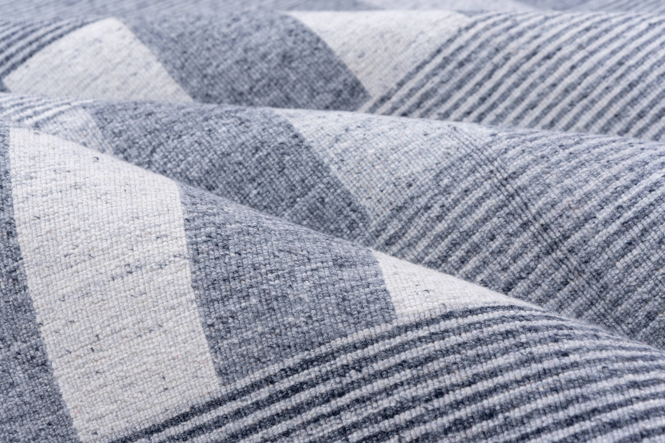 10' x 14' one-of-a-kind handmade vintage Kilim large size rug. Color palette: blue, ivory, slate, gray
