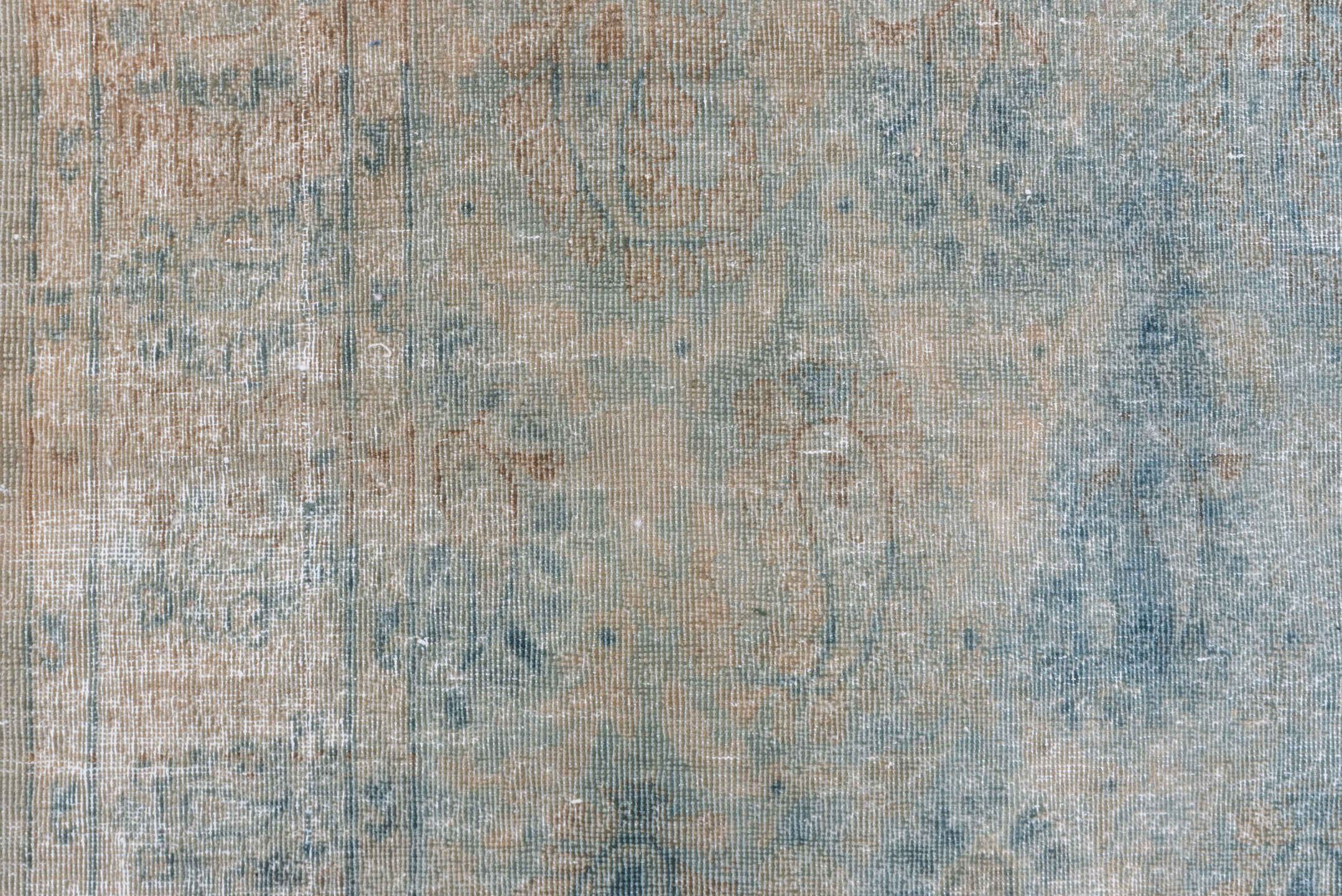 3' x 4' one-of-a-kind handmade vintage Tabriz small size rug. Color palette: ivory, pale blue, taupe, beige, sand