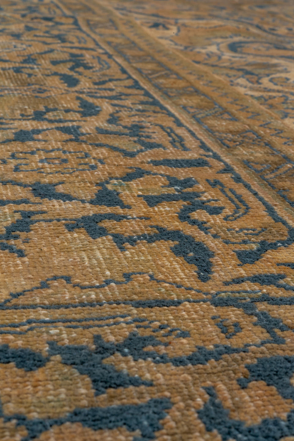 8' x 11' one-of-a-kind handmade antique Heriz large size rug. Color palette: camel, navy, taupe, beige, brown, ivory, blue