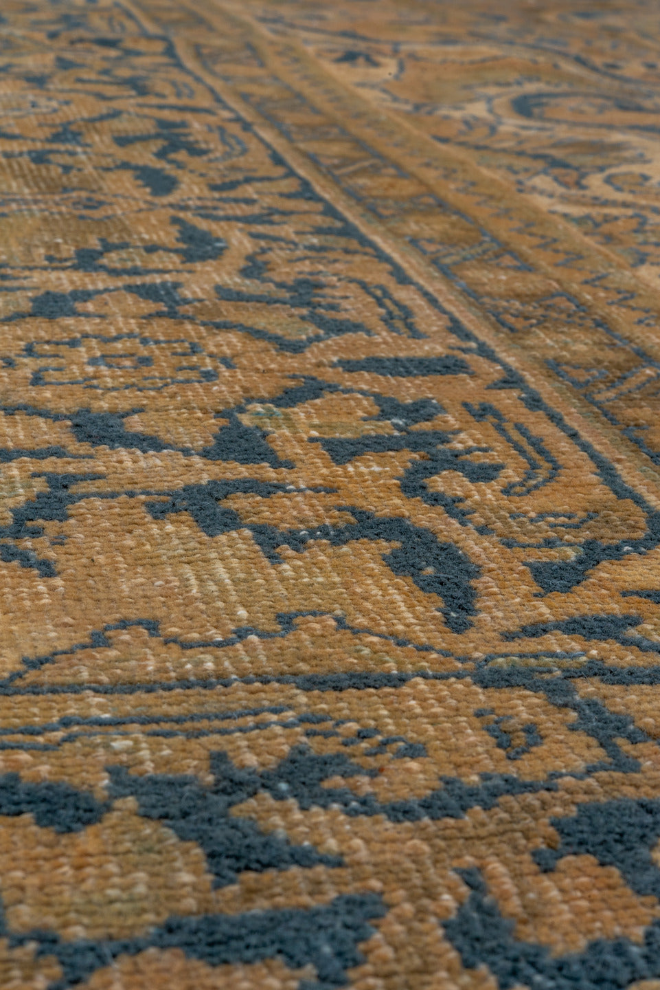 8' x 11' one-of-a-kind handmade antique Heriz large size rug. Color palette: camel, navy, taupe, beige, brown, ivory, blue