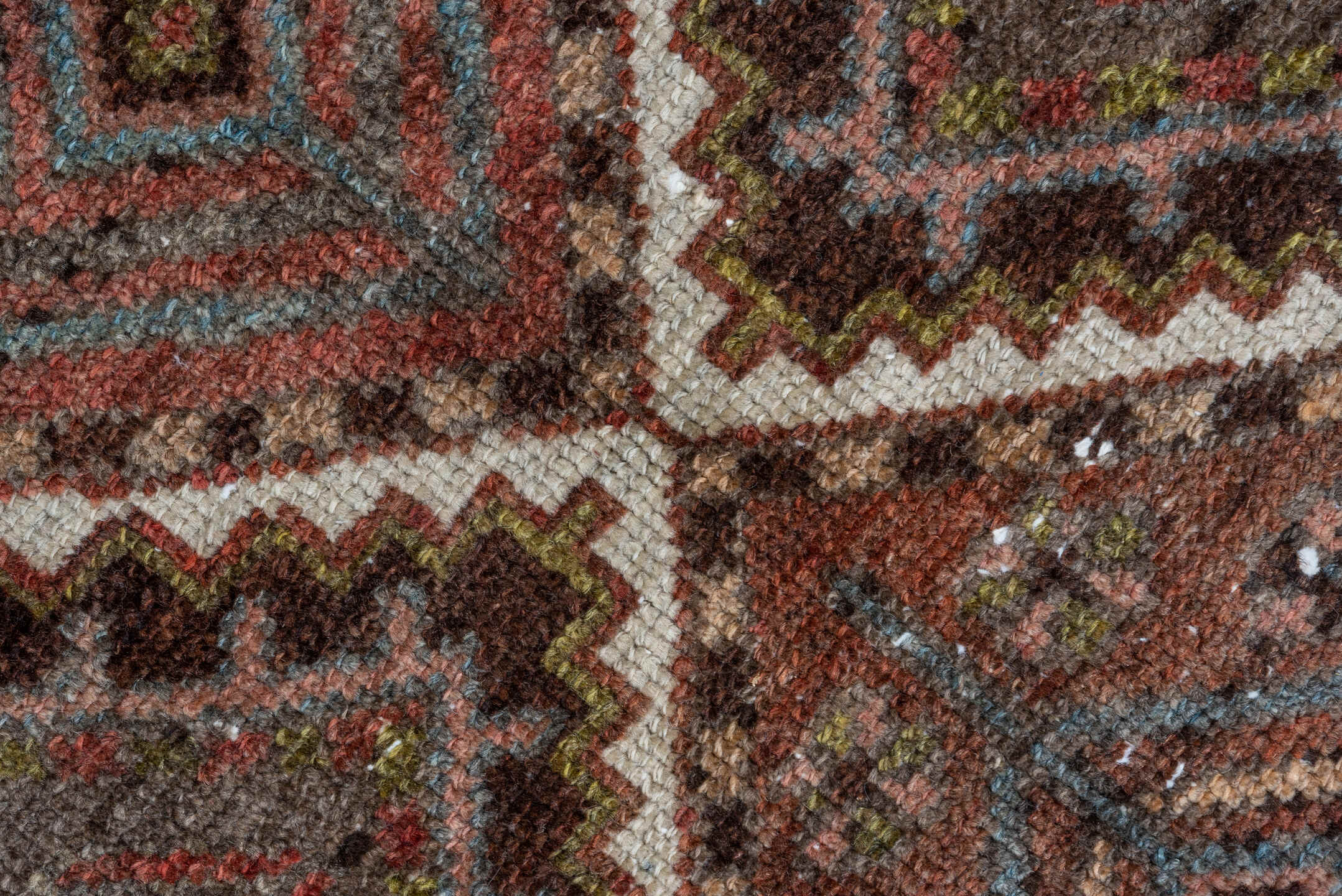 5' x 10' one-of-a-kind handmade antique Baktiary medium size rug. Color palette: rust, ivory, sky blue, brown, burgundy