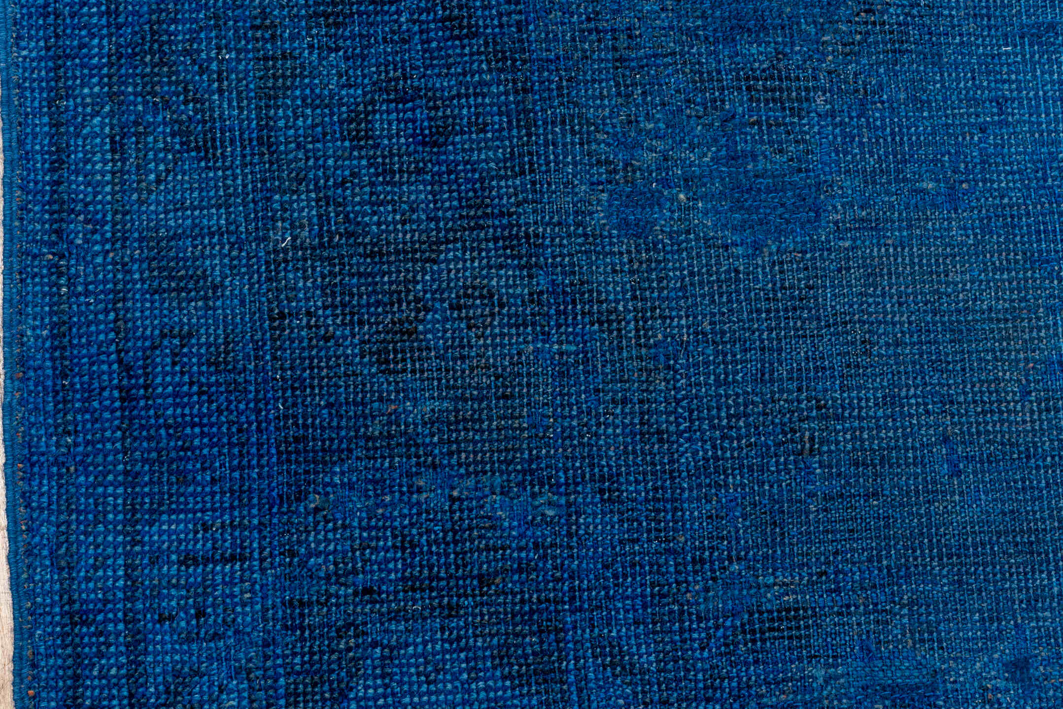 10' x 11' one-of-a-kind handmade antique Overdyed large size rug. Color palette: cobalt, navy, indigo, teal, charcoal, blue