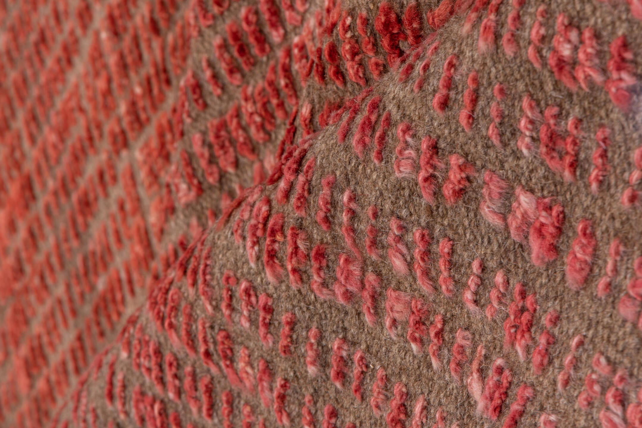 13' x 16' one-of-a-kind handmade vintage Moroccan oversize rug. Color palette: terracotta, rust, coral, taupe, rose, sienna