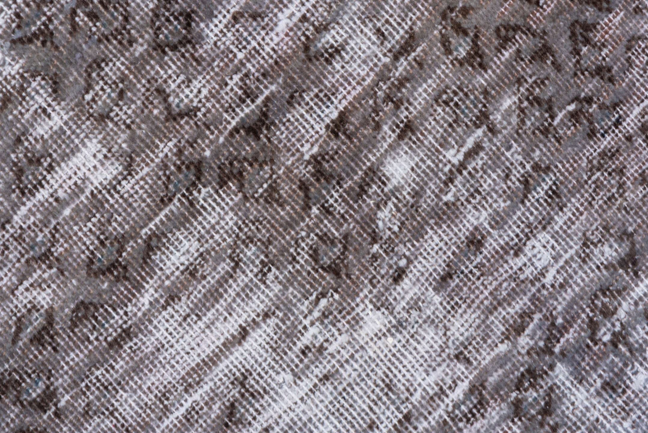 7' x 10' one-of-a-kind handmade vintage Mov large size rug. Color palette: taupe, brown, mauve, ivory, charcoal, beige, gray