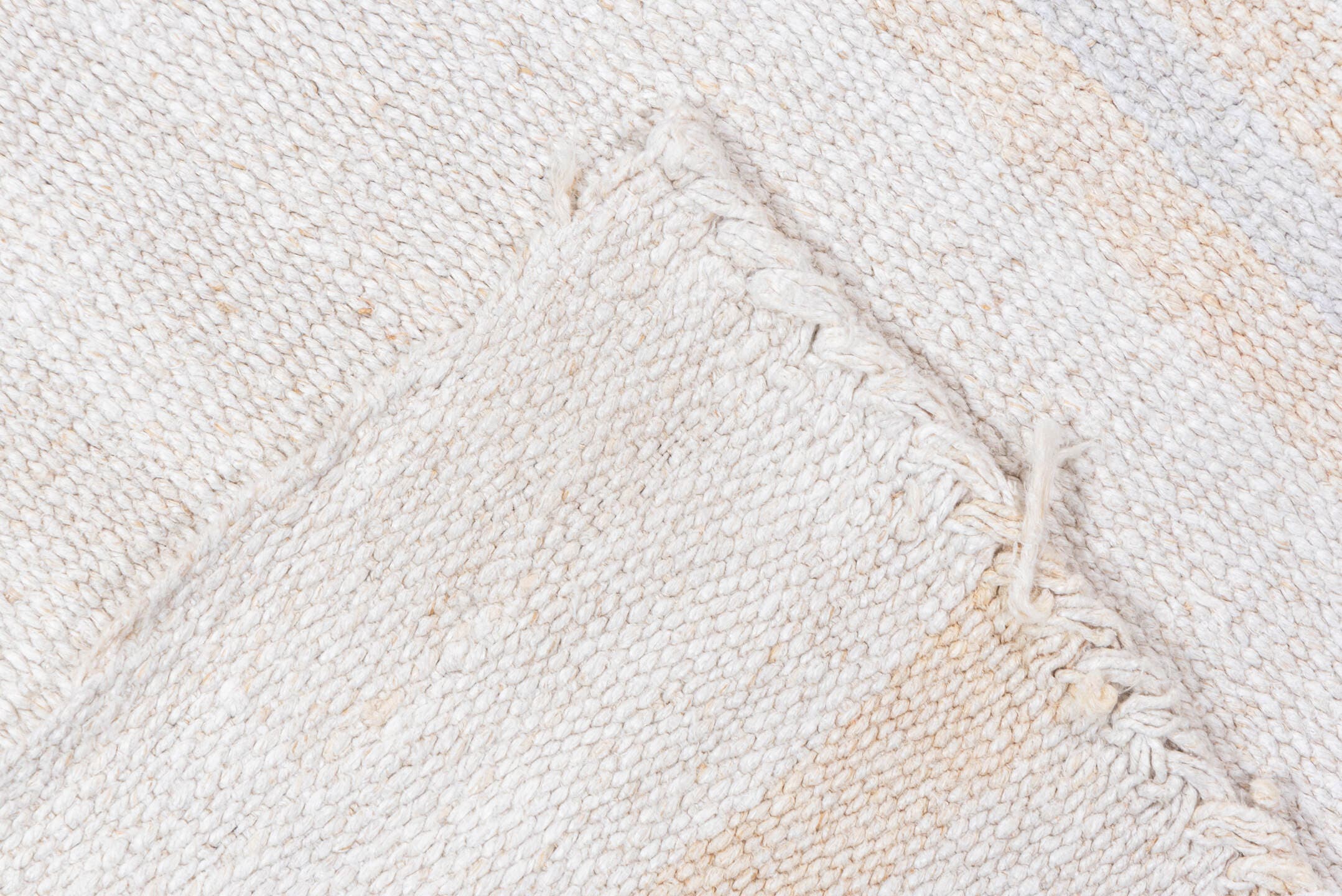 6' x 10' one-of-a-kind handmade vintage Hemp Kilim large size rug. Color palette: ivory, beige, pale blue, light gray