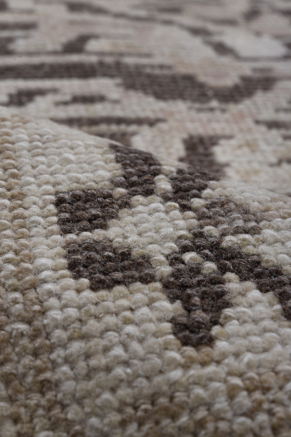 3' x 10' one-of-a-kind handmade vintage Malayer runner rug. Color palette: ivory, taupe, brown, charcoal, beige, gray, black