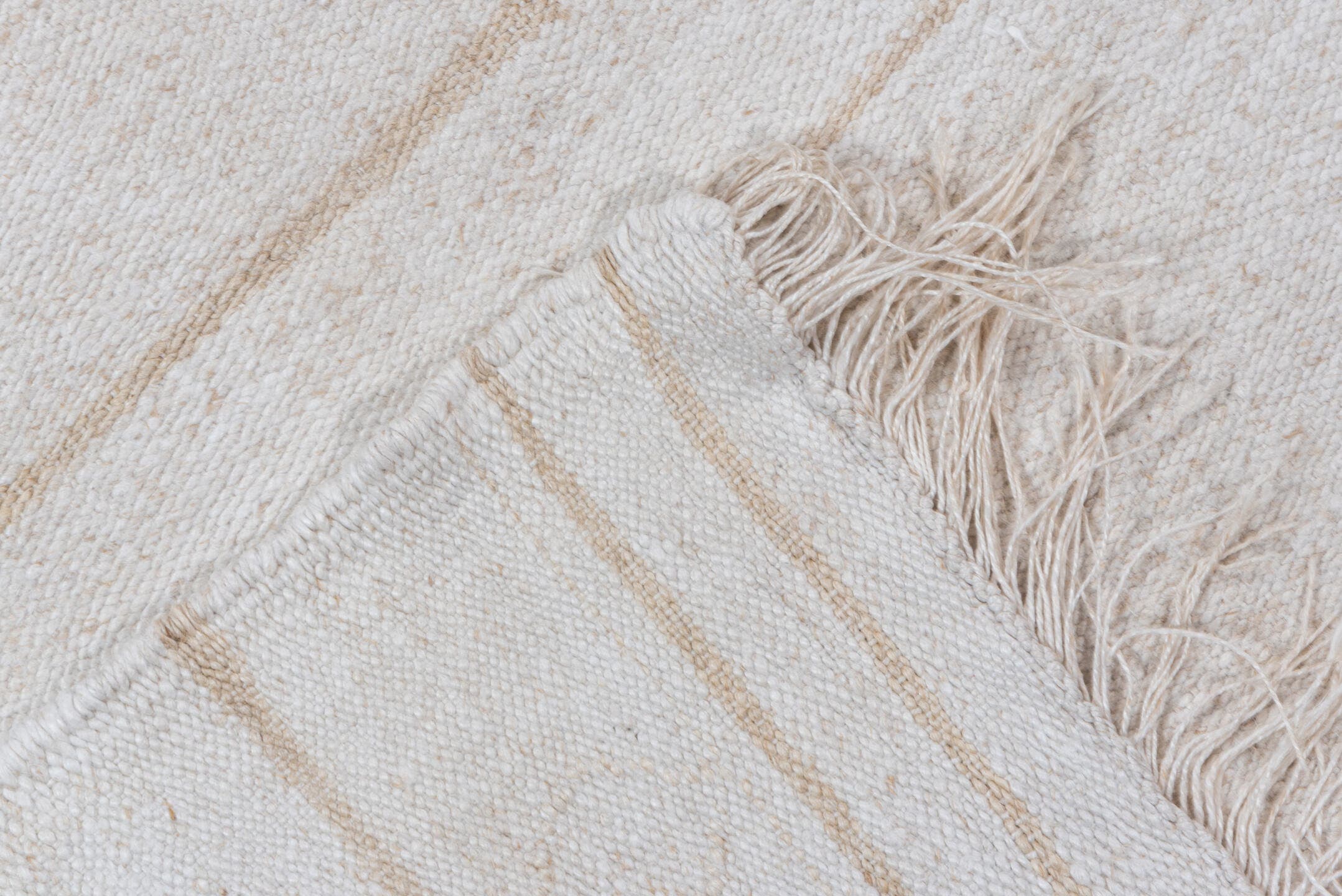5' x 9' one-of-a-kind handmade vintage Hemp Kilim medium size rug. Color palette: ivory, cream, tan, taupe, beige, gray
