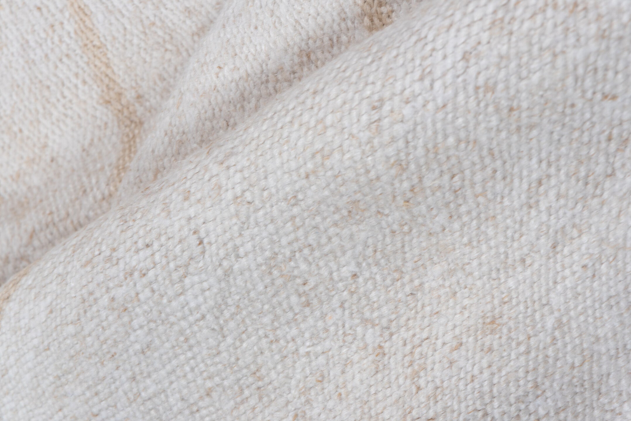 5' x 9' one-of-a-kind handmade vintage Hemp Kilim medium size rug. Color palette: ivory, cream, tan, taupe, beige, gray