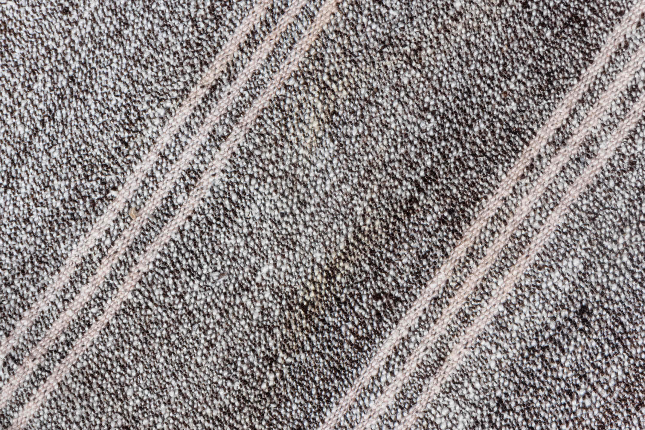 7' x 13' one-of-a-kind handmade vintage Flatweave large size rug. Color palette: gray, ivory, taupe, beige