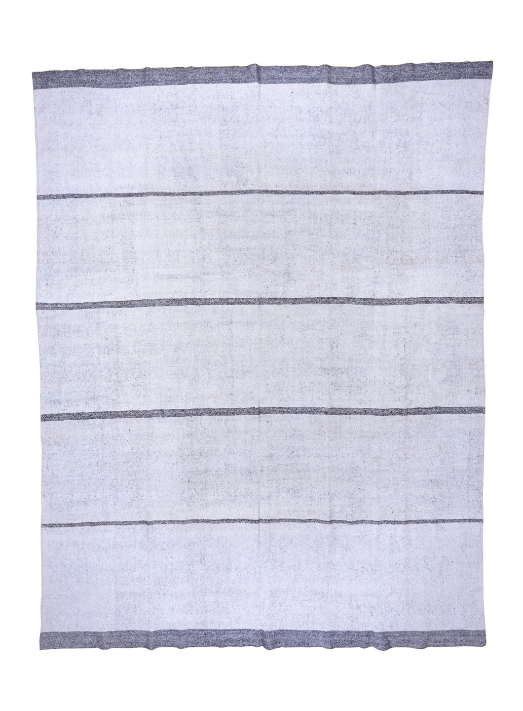 10' x 13' one-of-a-kind handmade vintage Flatweave large size rug. Color palette: alice blue, blue, ghost white, gray