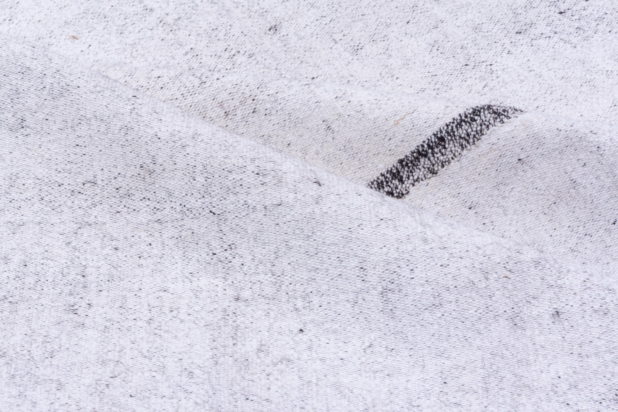 10' x 13' one-of-a-kind handmade vintage Flatweave large size rug. Color palette: ivory, charcoal, gray, black