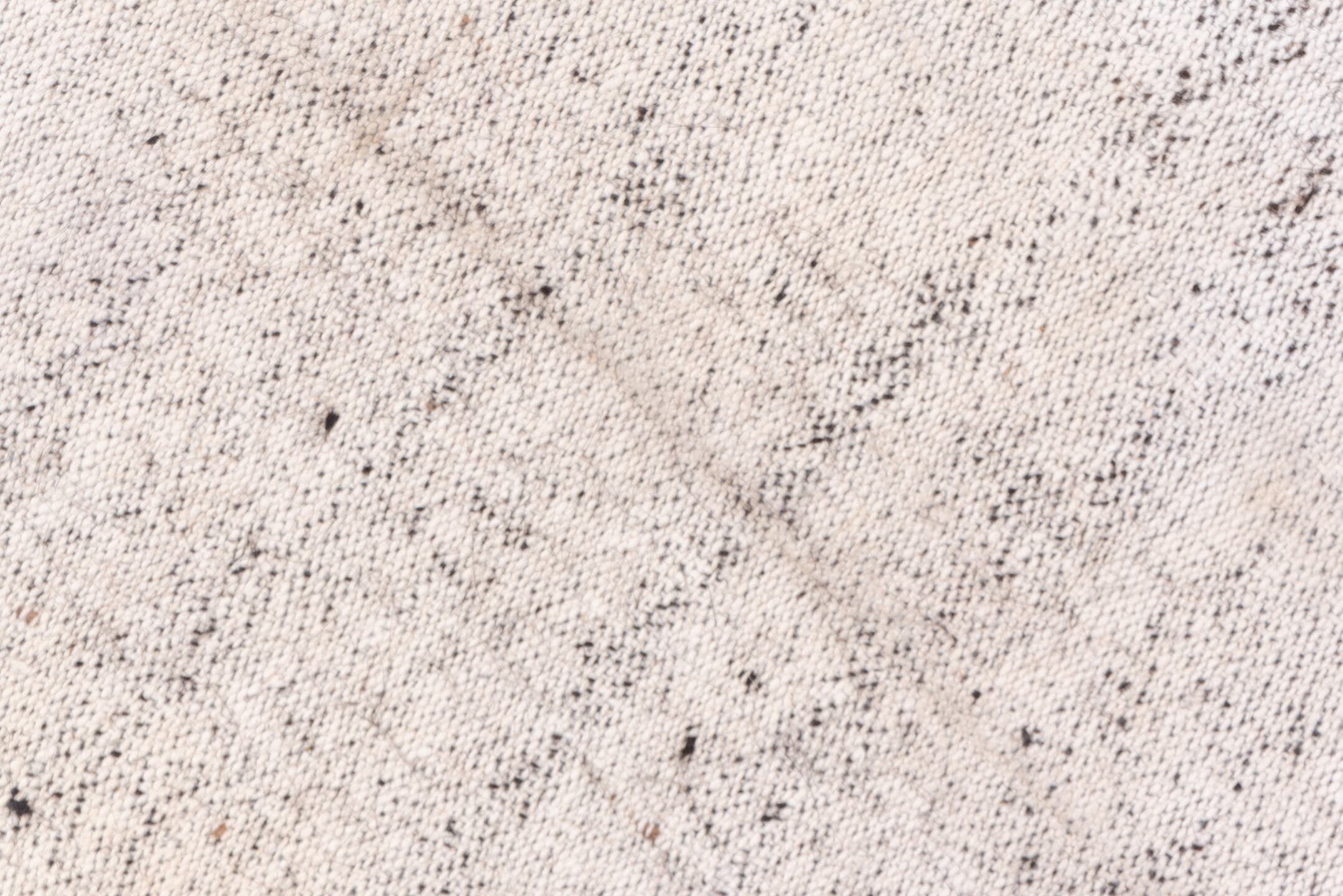 8' x 14' one-of-a-kind handmade vintage Flatweave large size rug. Color palette: ivory, cream, taupe, light gray, beige